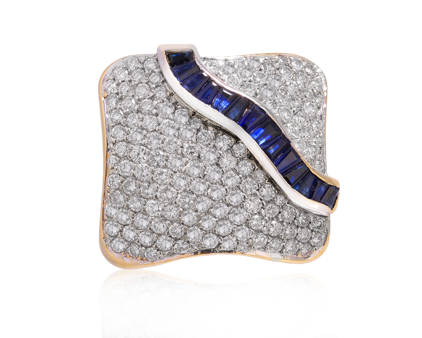 Золотое кольцо с сапфирами 0.75ct и бриллиантами 1.96ct 271224/3