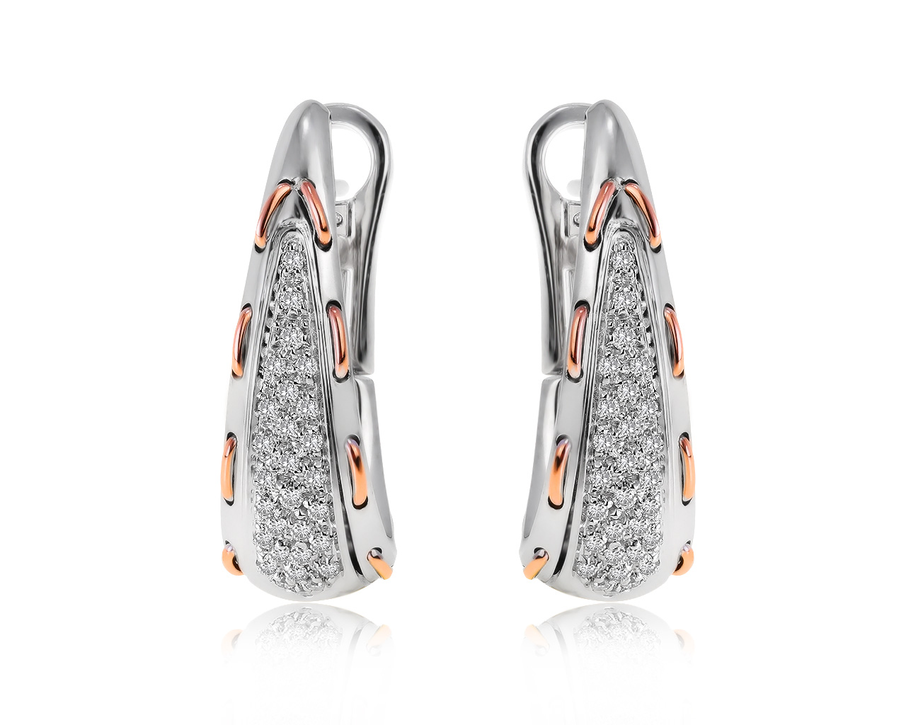 Оригинальные золотые серьги с бриллиантами 0.45ct Damiani 200121/КМ11