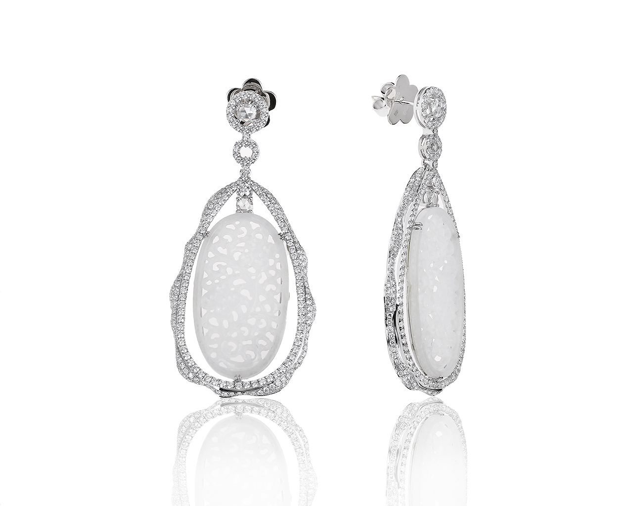 Шикарные золотые серьги с бриллиантами 5.16ct