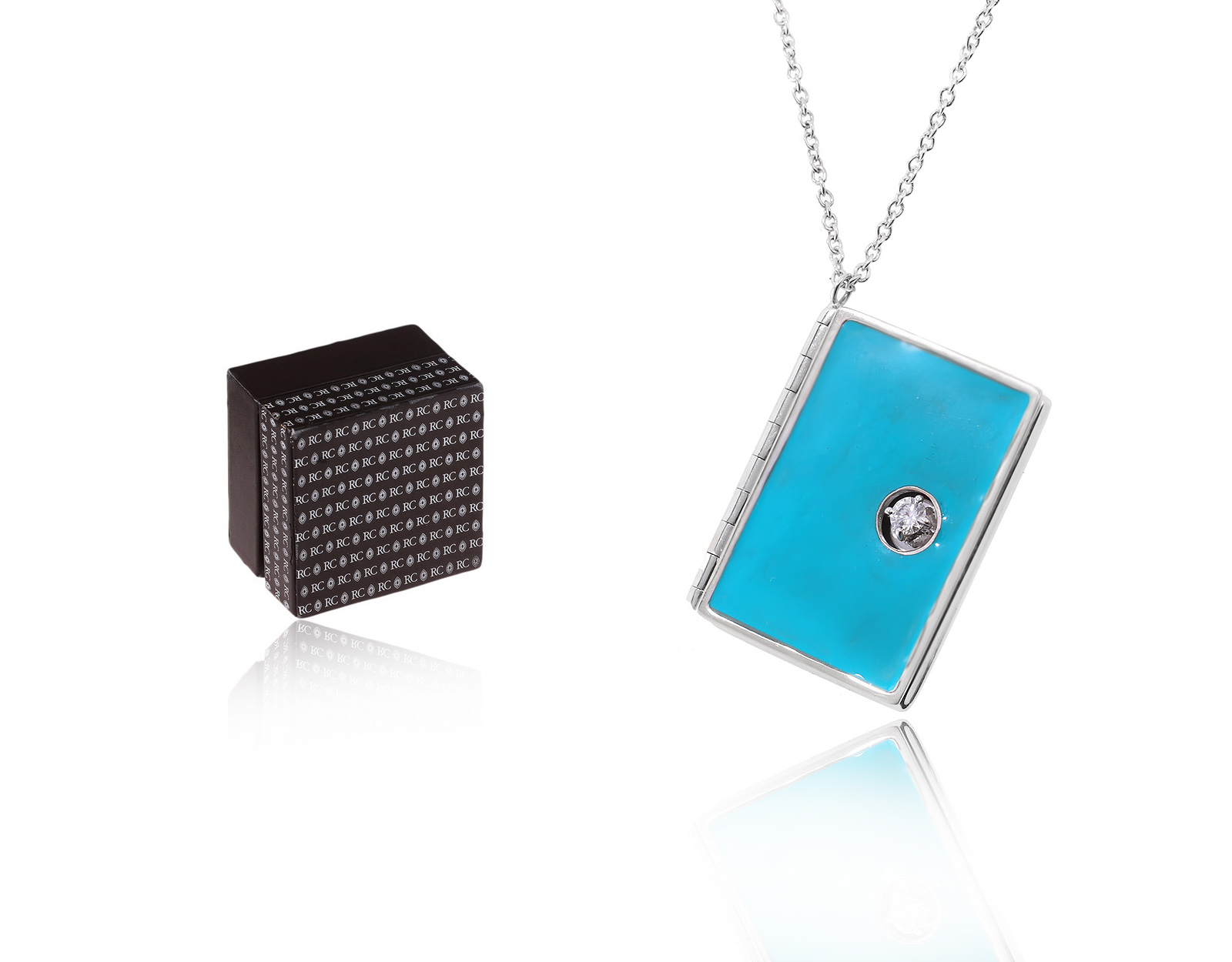 Оригинальный золотой кулон с эмалью Roberto Coin