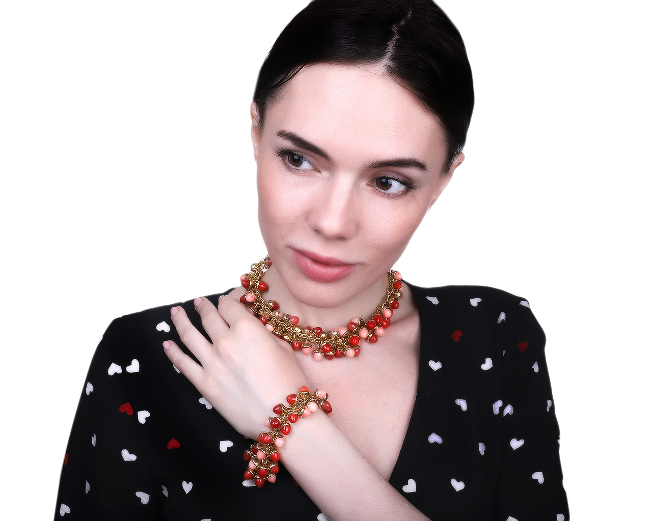 Оригинальный золотой браслет с кораллами 117.30ct Tamara Comolli