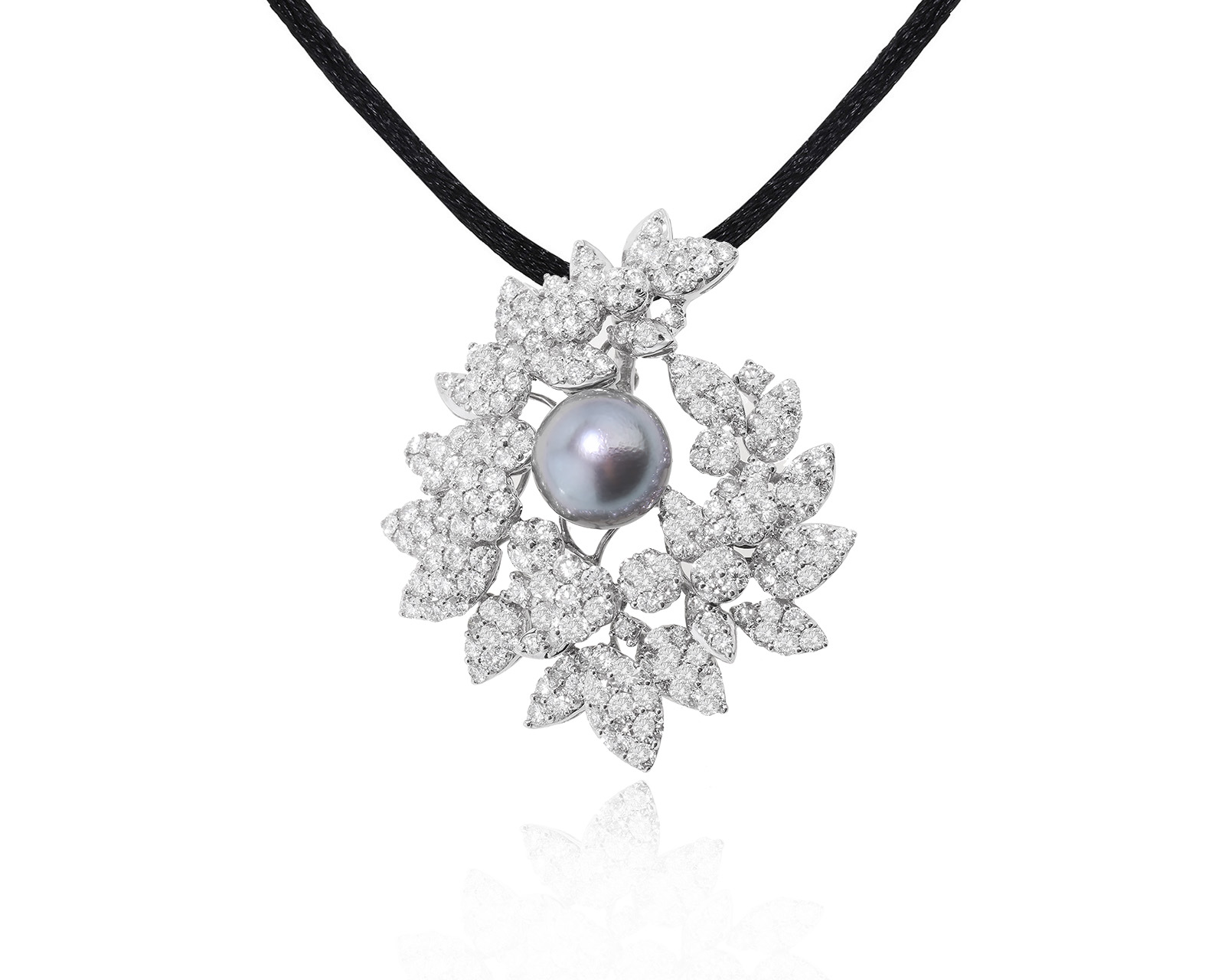 Роскошный золотой кулон с жемчугом 9.80 мм 240323/5