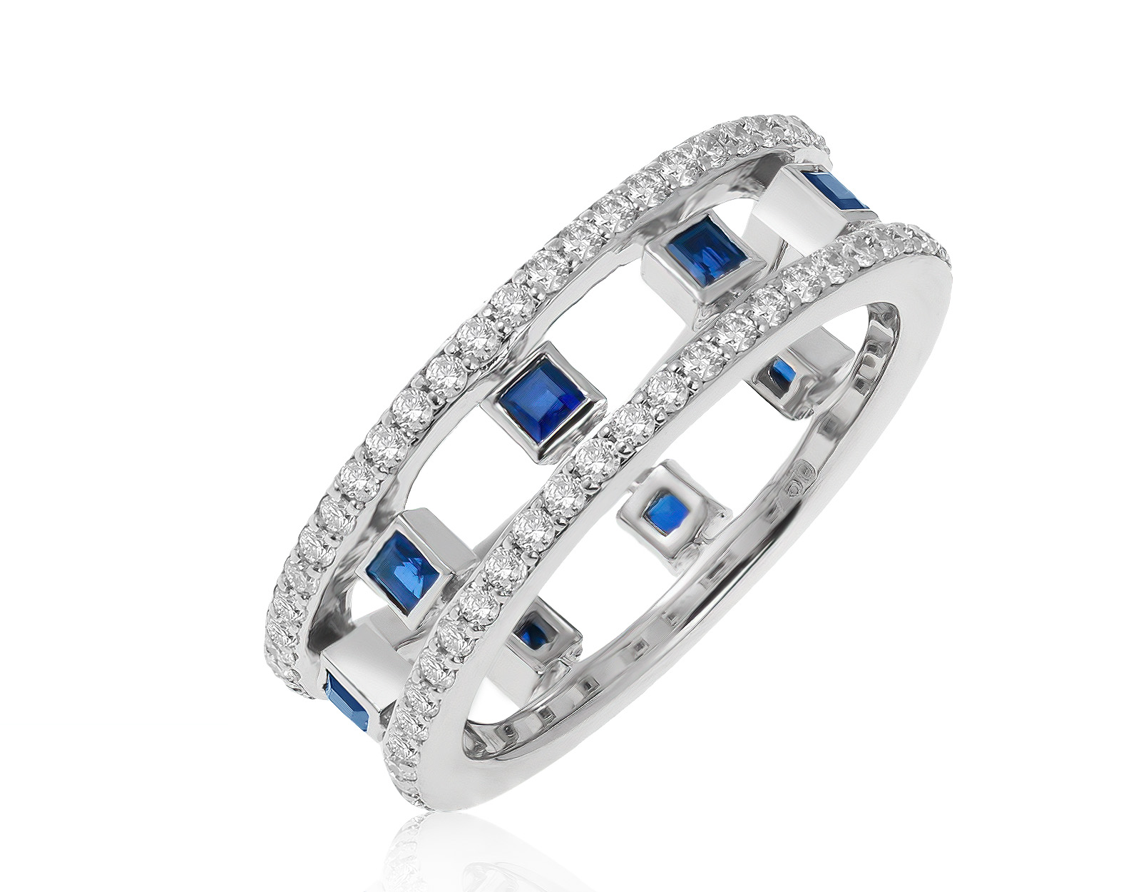 Прекрасное золотое кольцо с сапфирами 0.45ct 260421/1