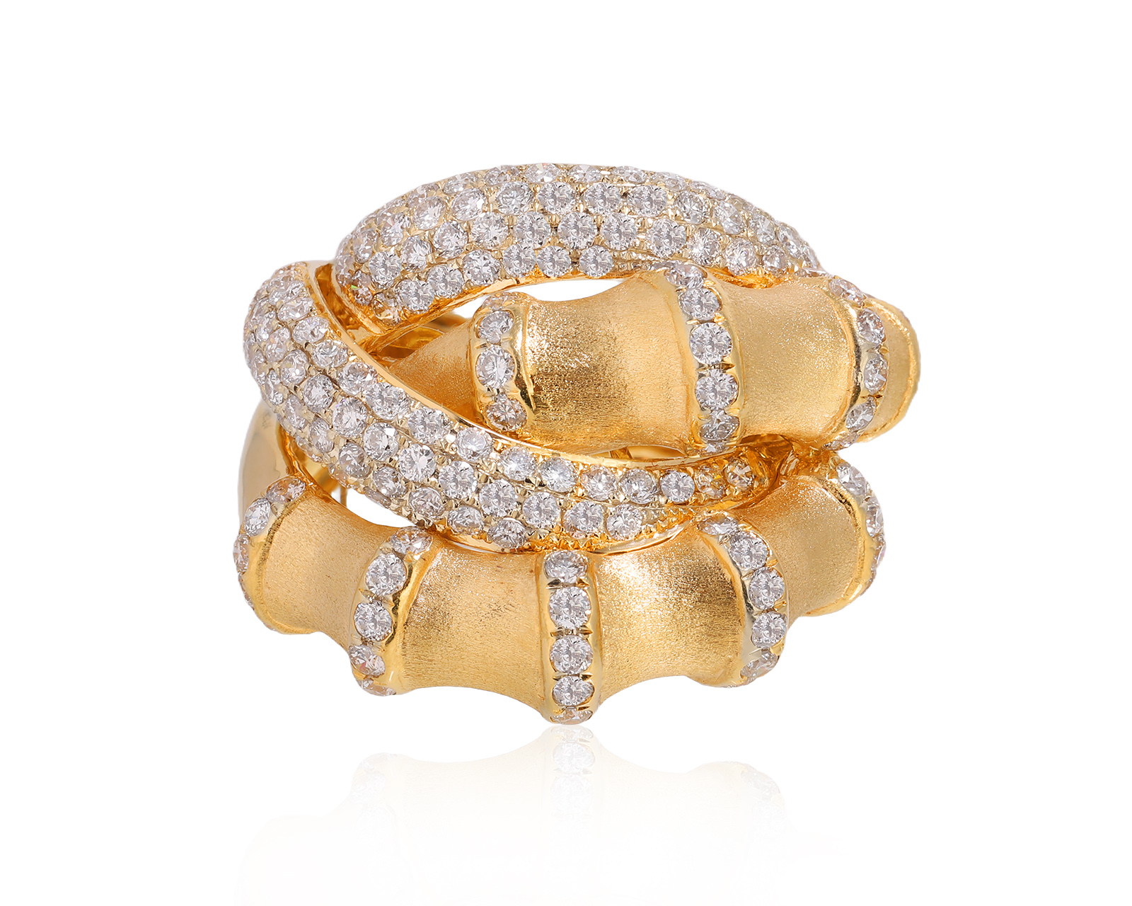 Оригинальное золотое кольцо с бриллиантами 2.92ct LTJ