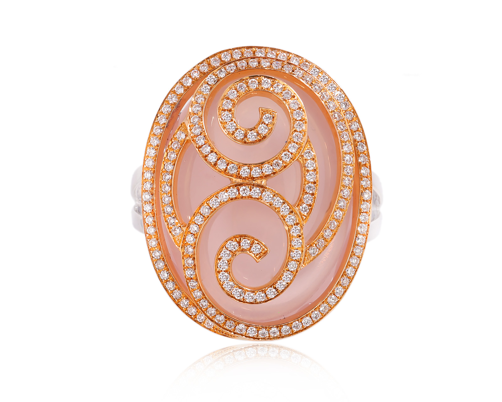 Золотое кольцо с кварцем 20.08ct и бриллиантами 0.56ct