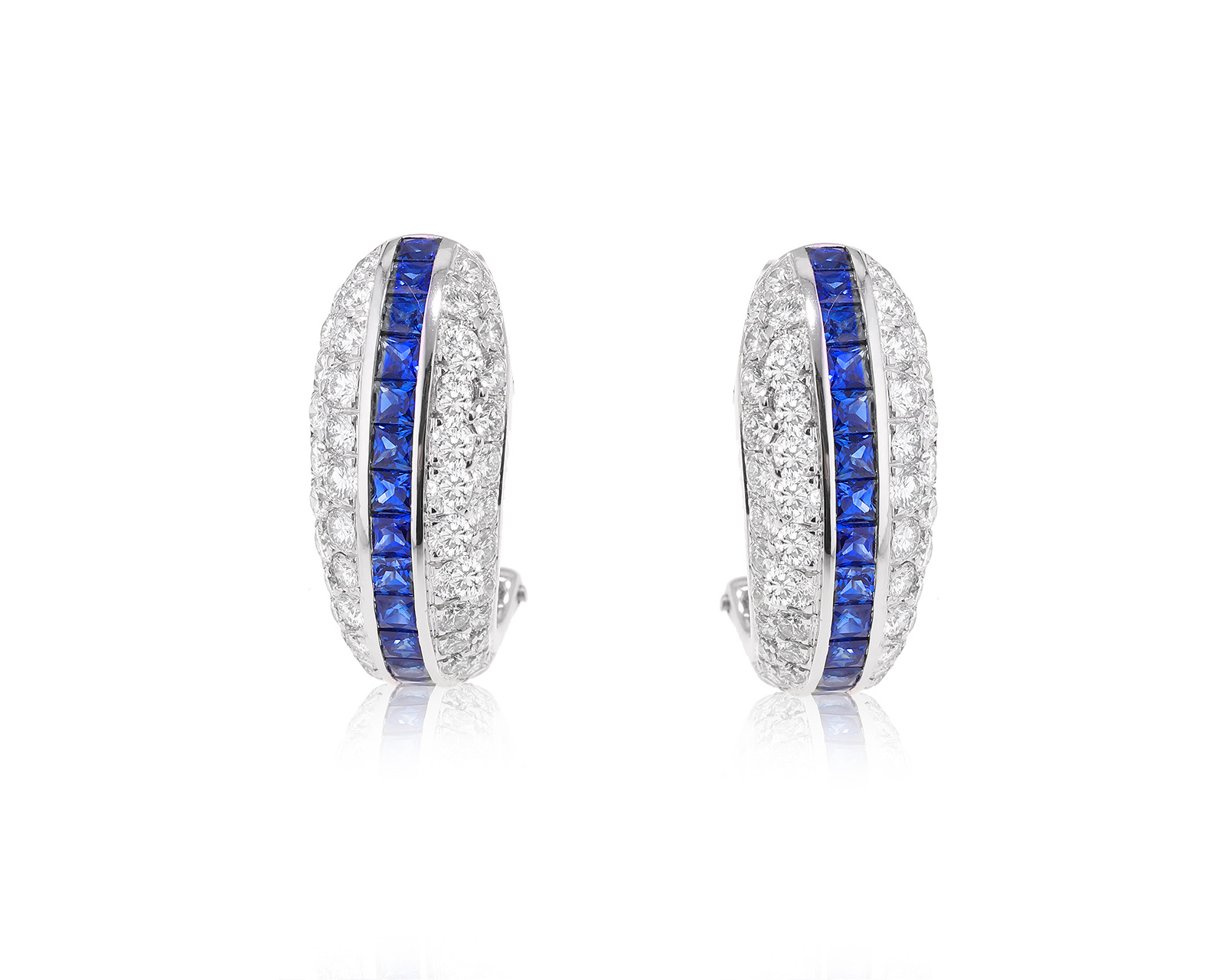 Оригинальные золотые серьги с сапфирами 2.00ct Faberge