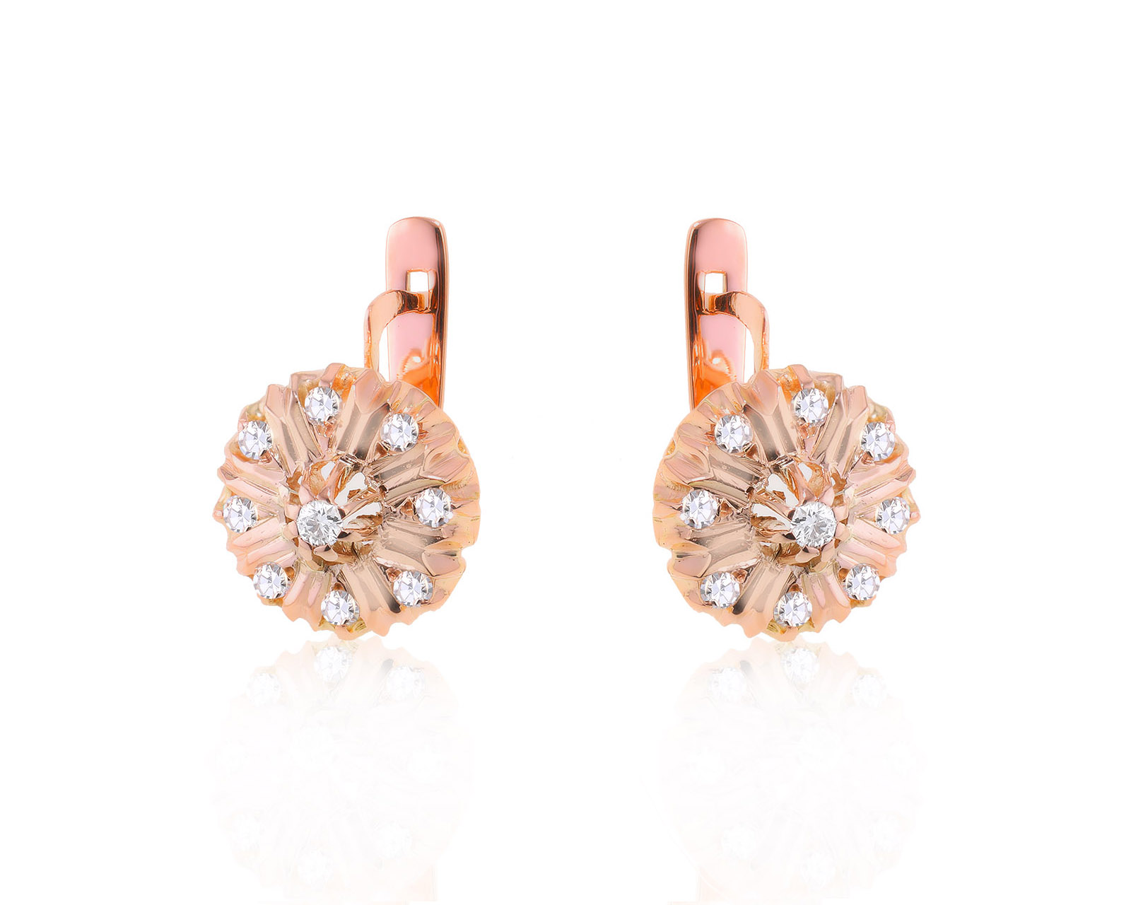 Золотые серьги с бриллиантами 0.58ct СССР 130324/9