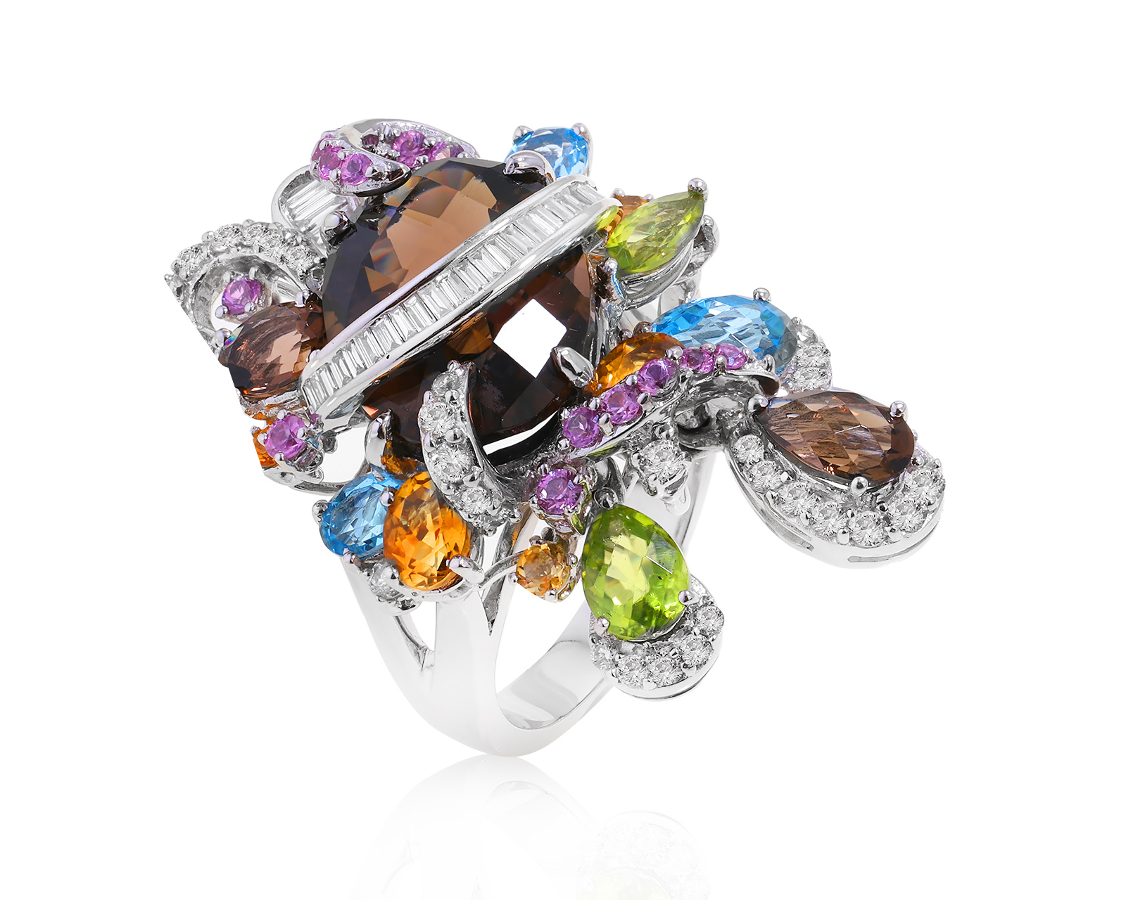 Золотое кольцо с цветными камнями 11.26ct 030424/6