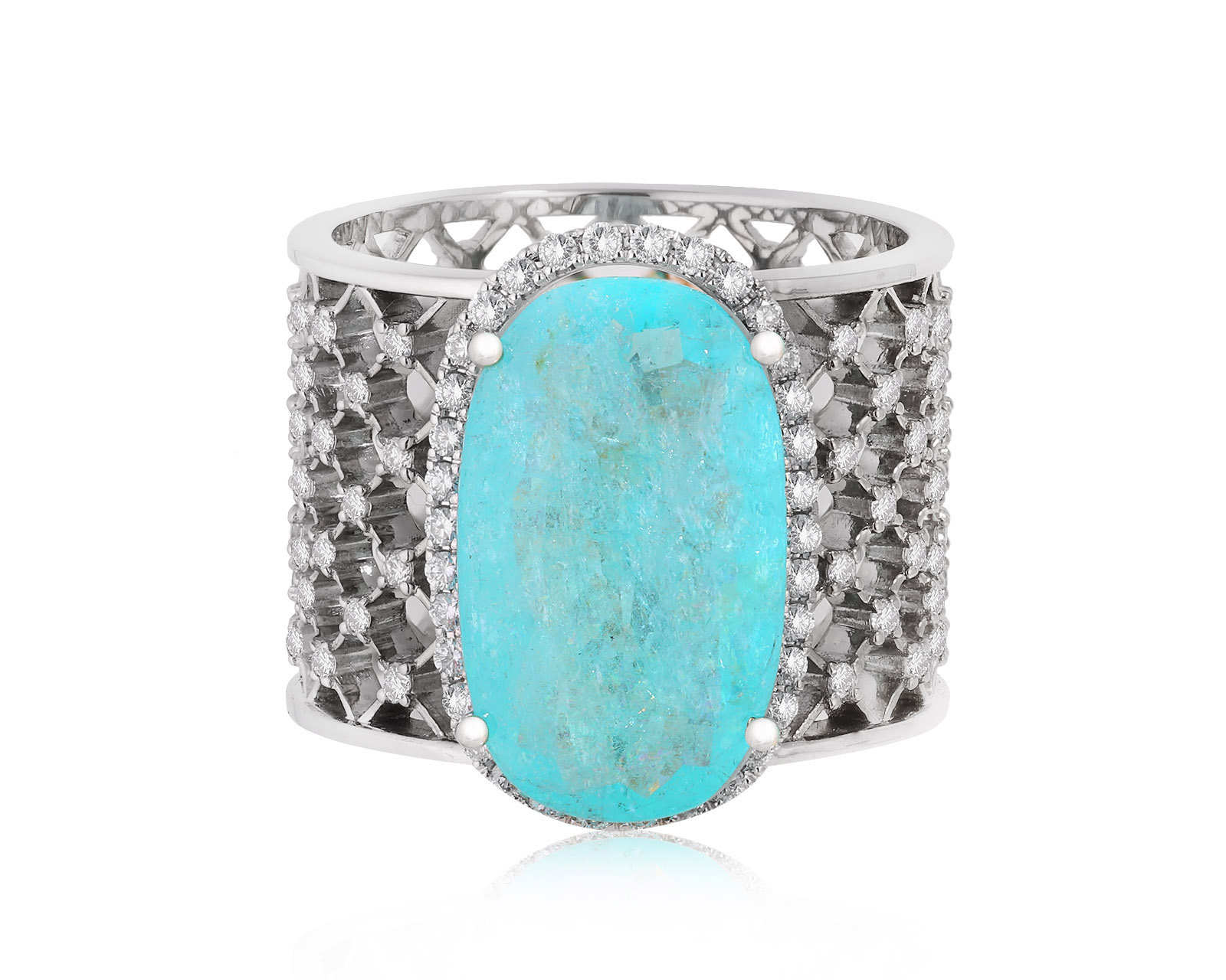 Золотое кольцо с турмалином параиба 6.63ct Evgeny Matveev 090425/Б103