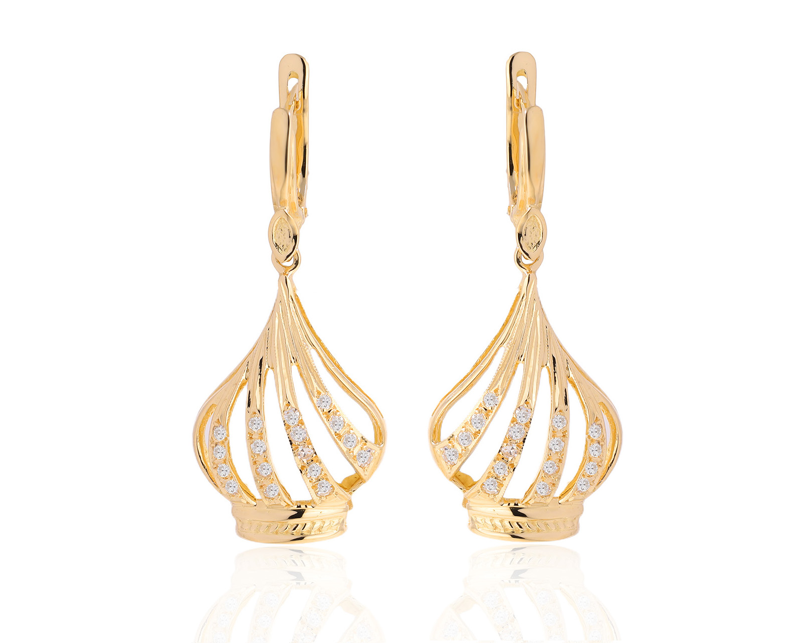 Золотые серьги с бриллиантами 0.36ct 110725/2