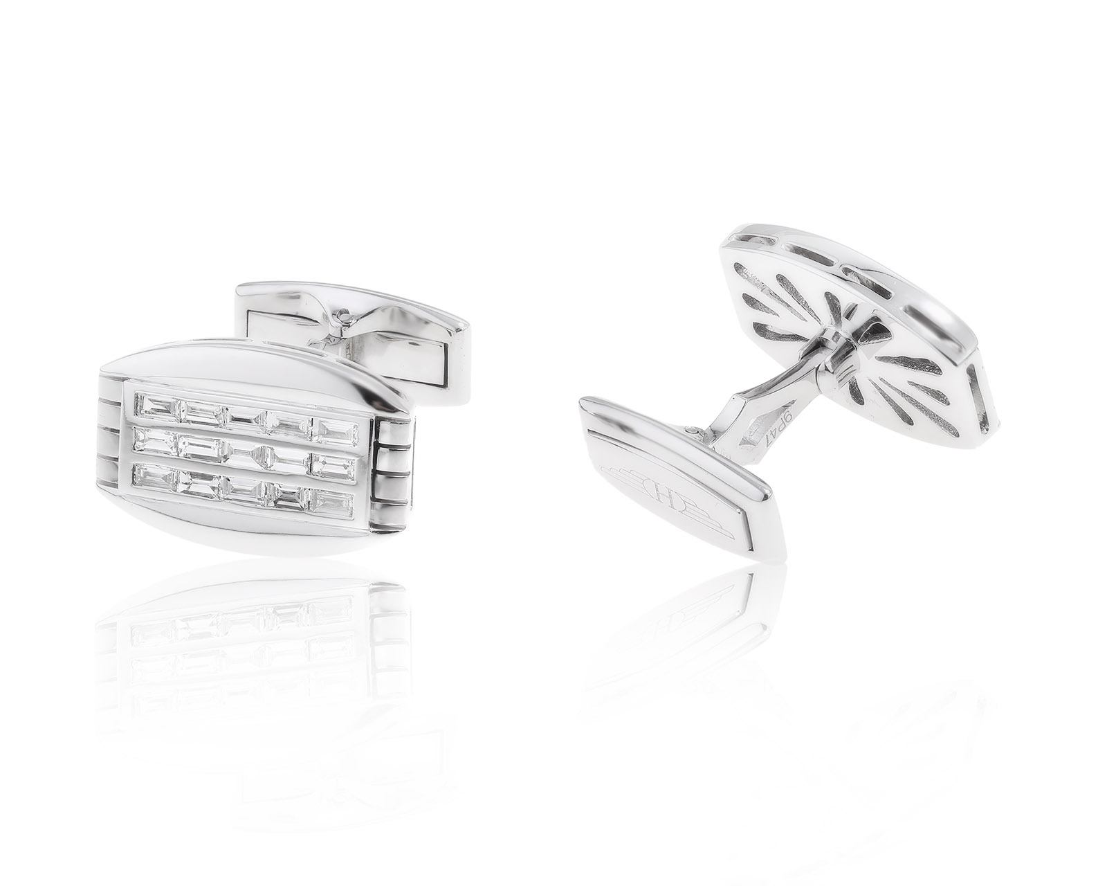 Оригинальные золотые запонки с бриллиантами 1.90ct Manca Gioielli 270324/8