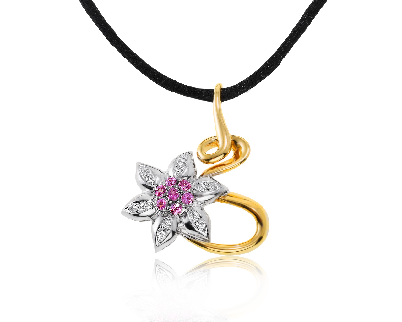 Модный золотой кулон с сапфирами 0.47ct 240221/6