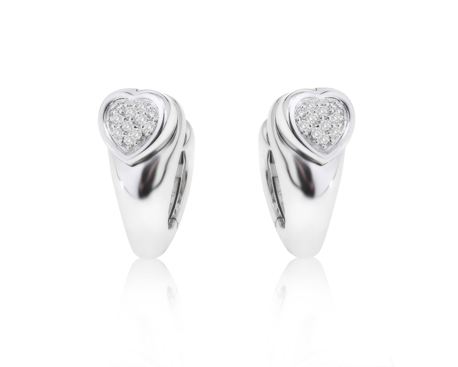 Оригинальные золотые серьги c бриллиантами 0.35ct Piaget Heart