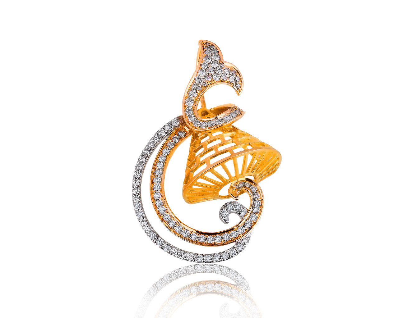 Роскошный золотой кулон с бриллиантами 1.35ct 020719/12