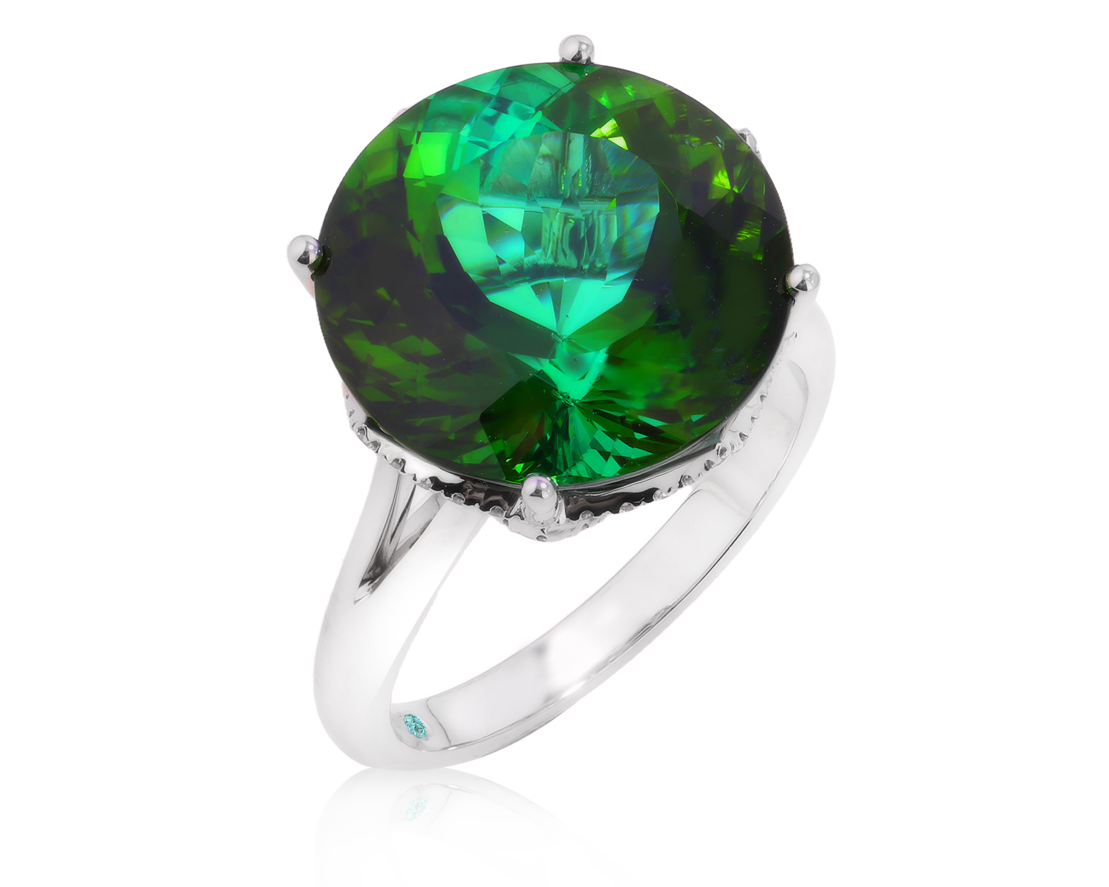 Золотое кольцо с турмалином верделитом 14.83ct Evgeny Matveev 201025/Б243