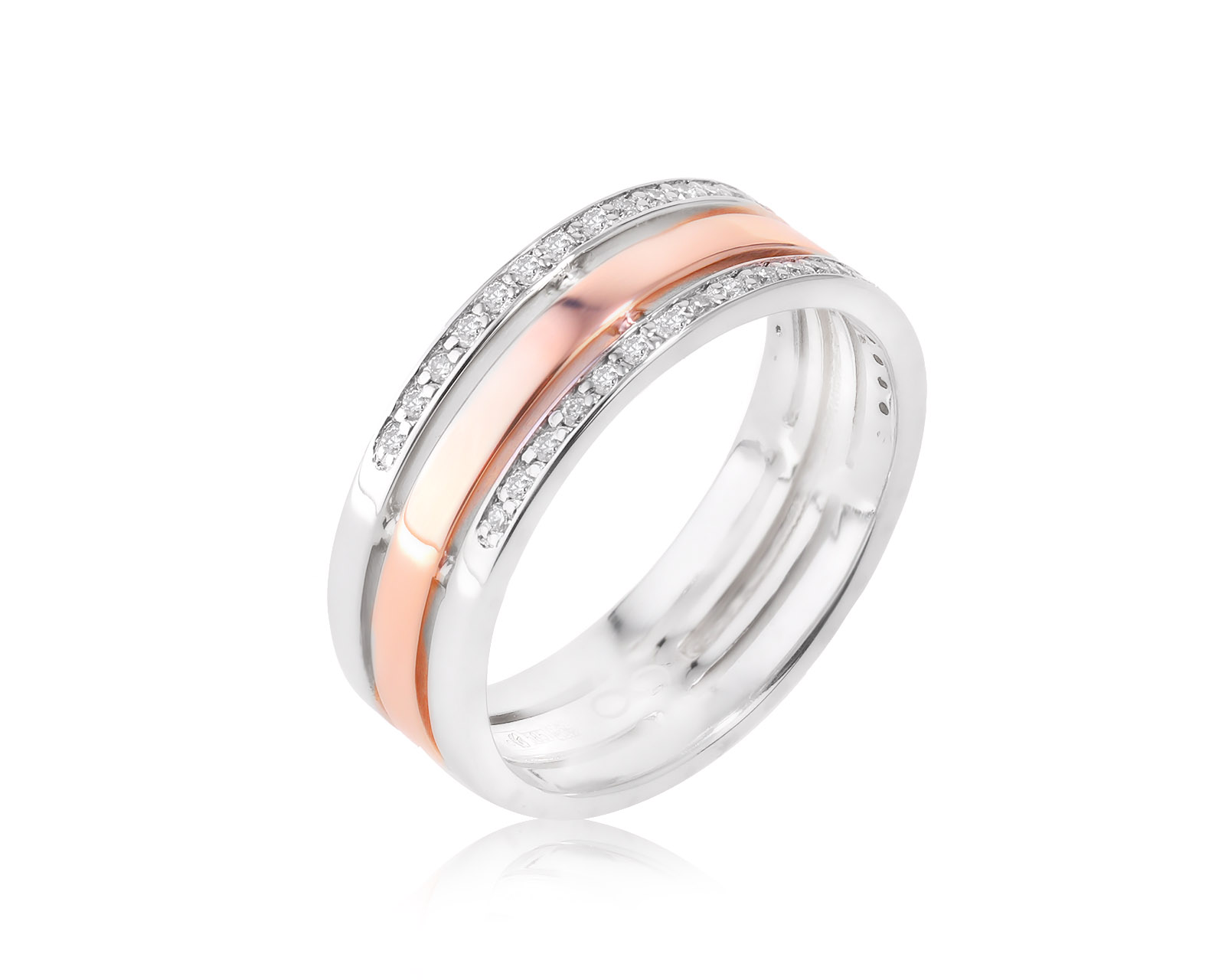 Оригинальное золотое кольцо с бриллиантами 0.20ct МЮЗ 110723/7