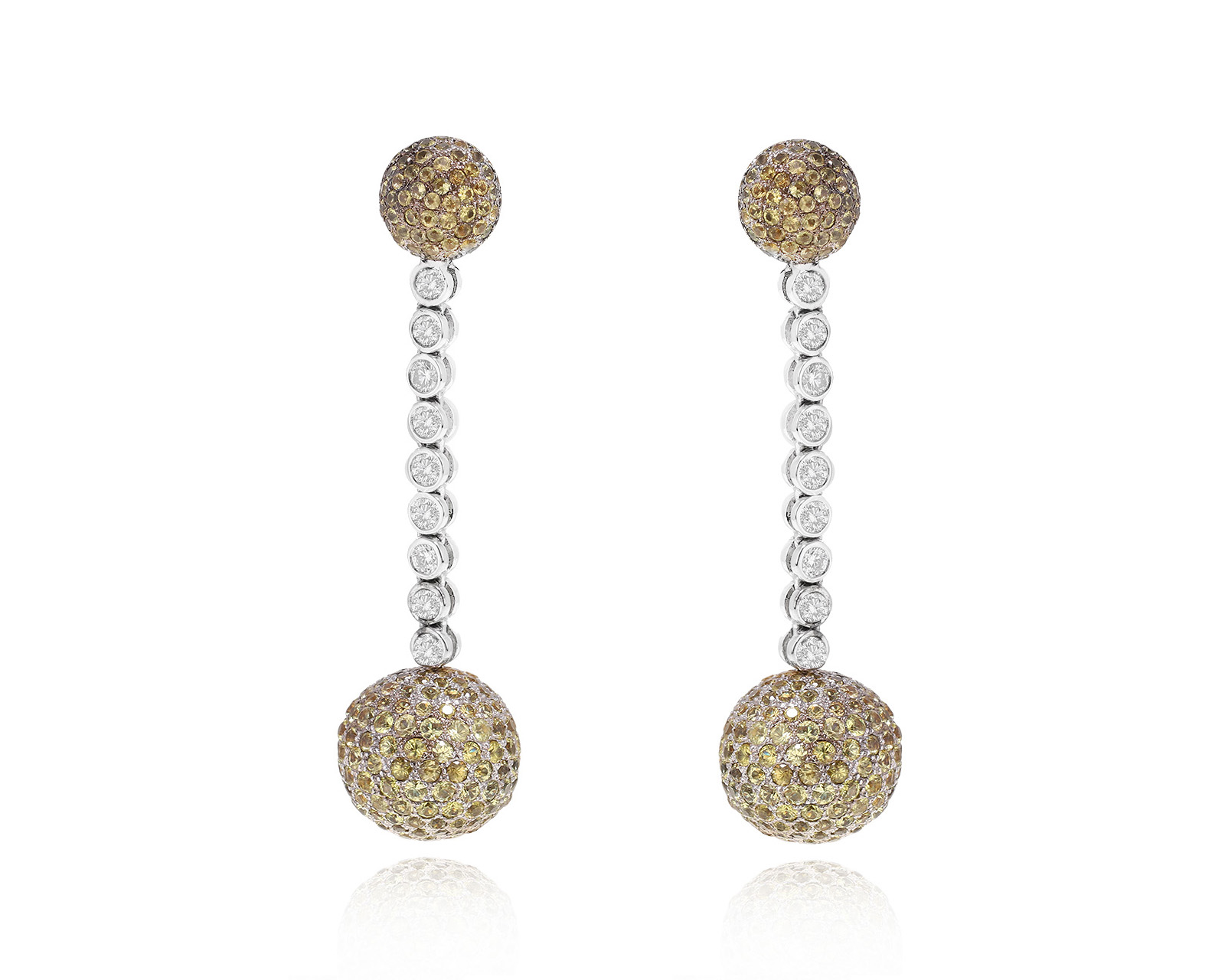 Золотые серьги с сапфирами 5.07ct и бриллиантами 0.63ct 250324/3