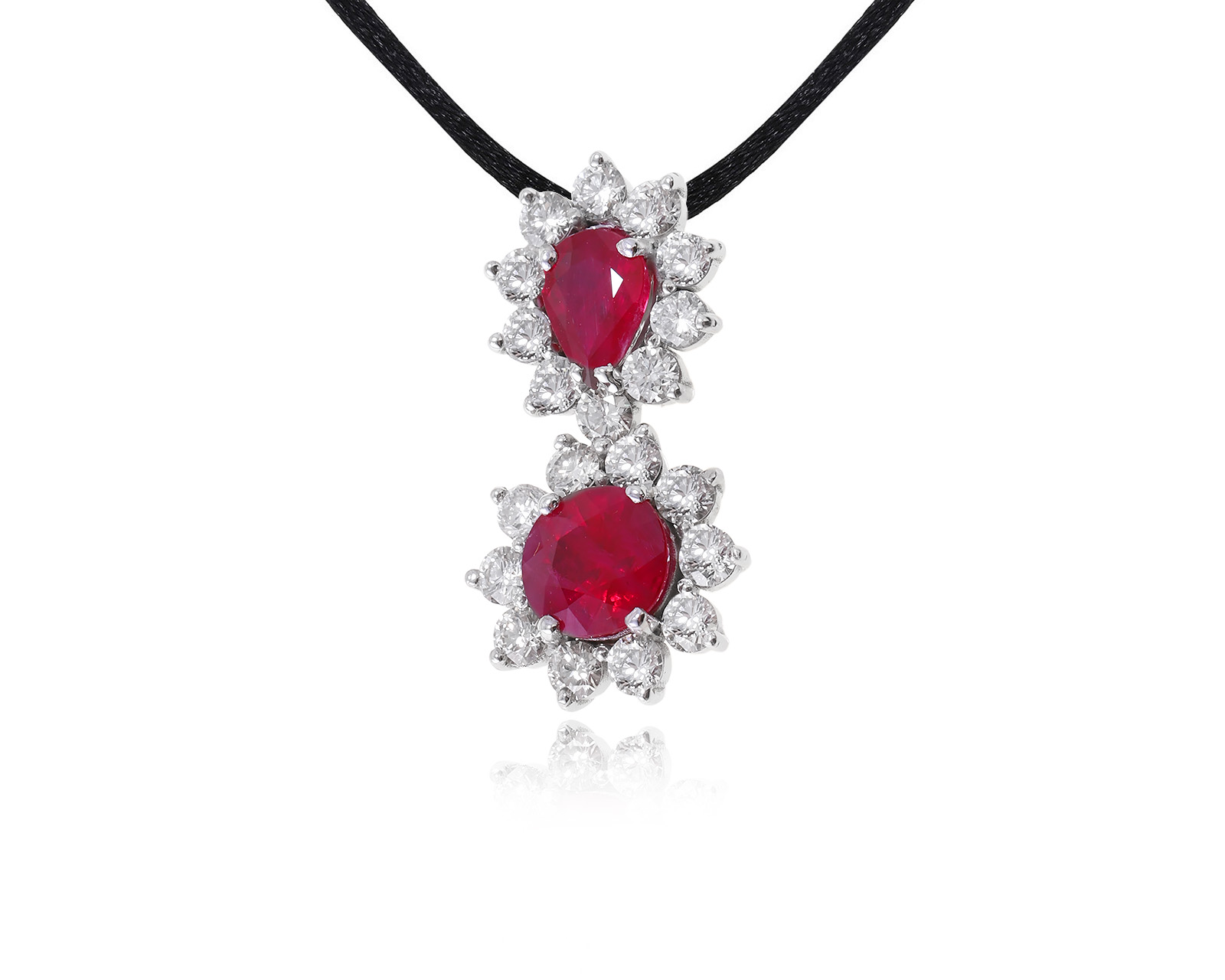 Золотой кулон с рубинами 2.12ct и бриллиантами 1.10ct 050424/3