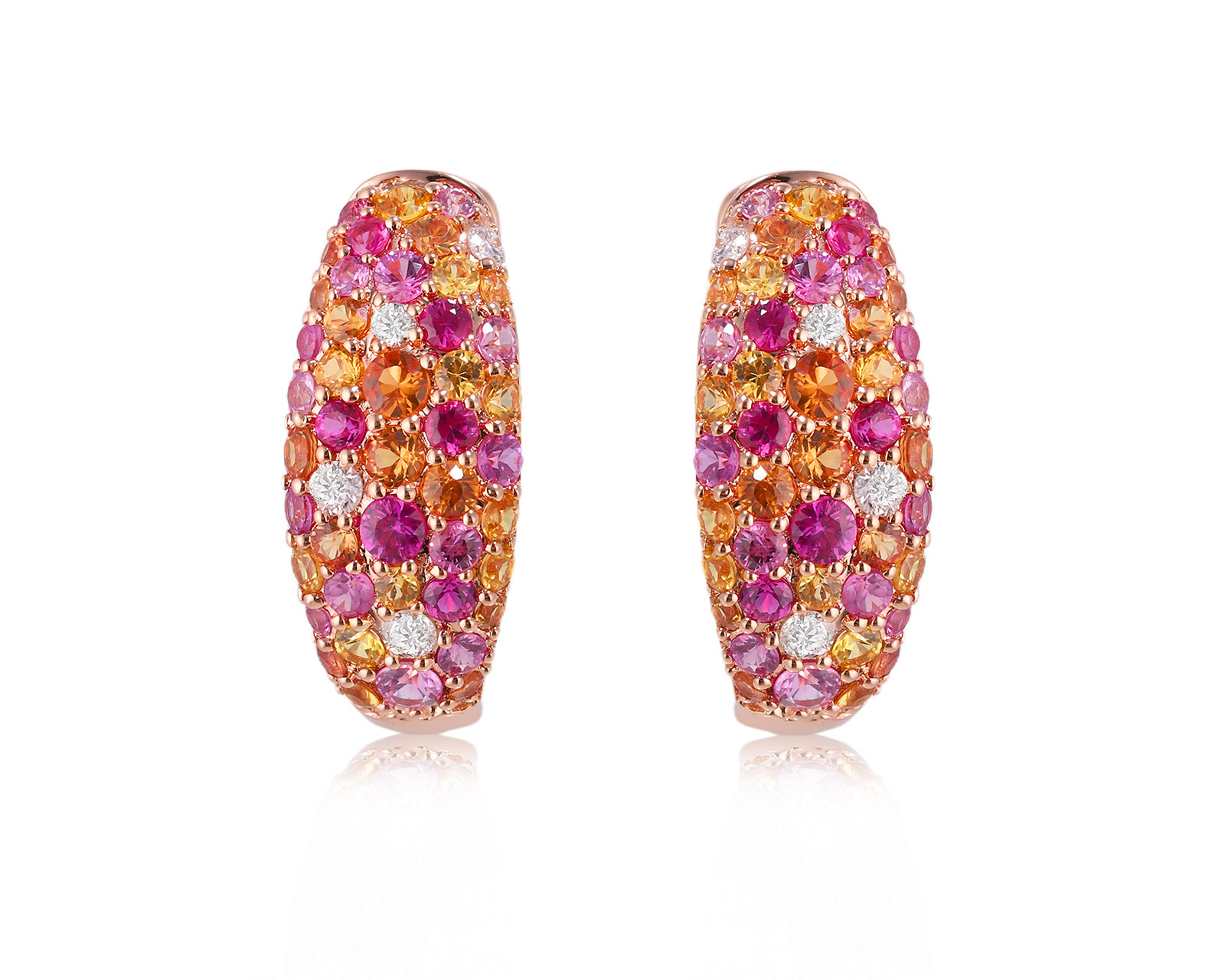 Золотые серьги с цветными сапфирами 1.94ct 171025/8