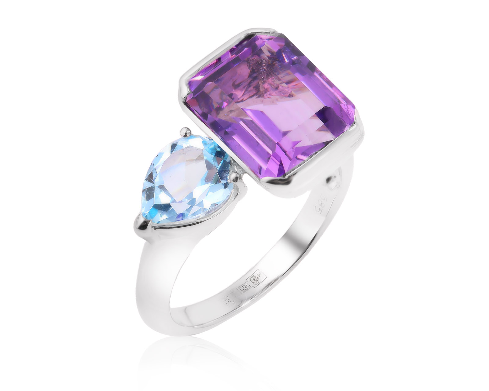 Золотое кольцо с аметистом 4.25ct и топазом 1.49ct 251025/4