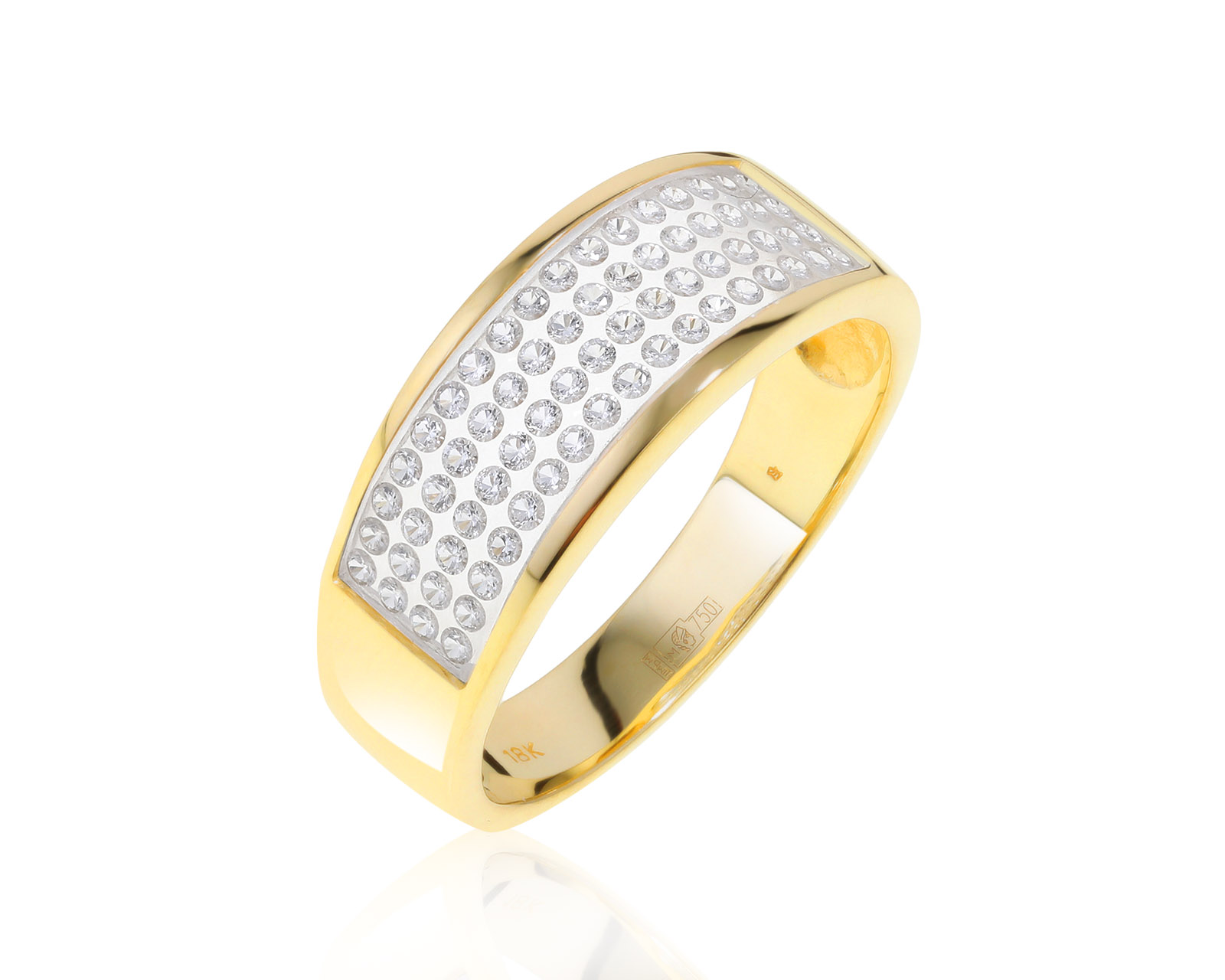 Солидное золотое кольцо с бриллиантами 0.44ct 191221/2