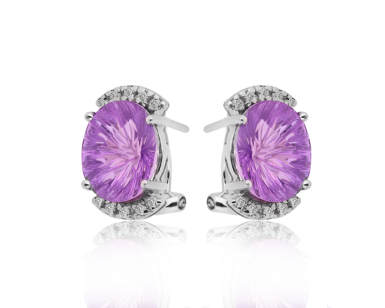 Великолепные золотые серьги с аметистами 4.77ct 140720/6