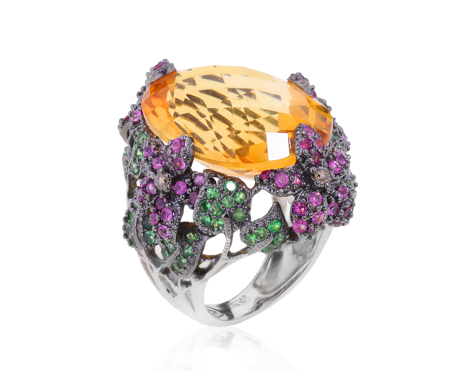 Великолепное золотое кольцо с цитрином 25.88ct