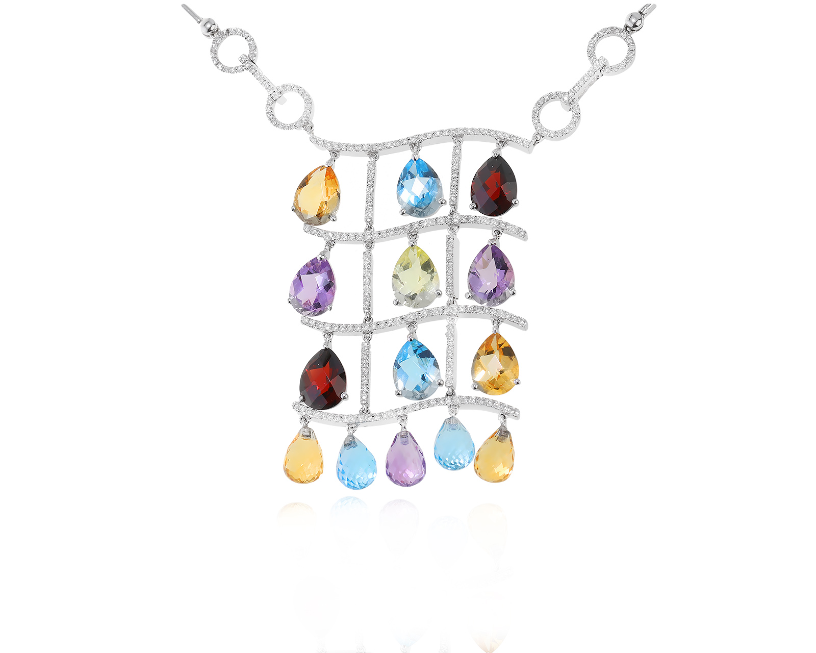 Золотое колье с цветными камнями 9.70ct 190723/5