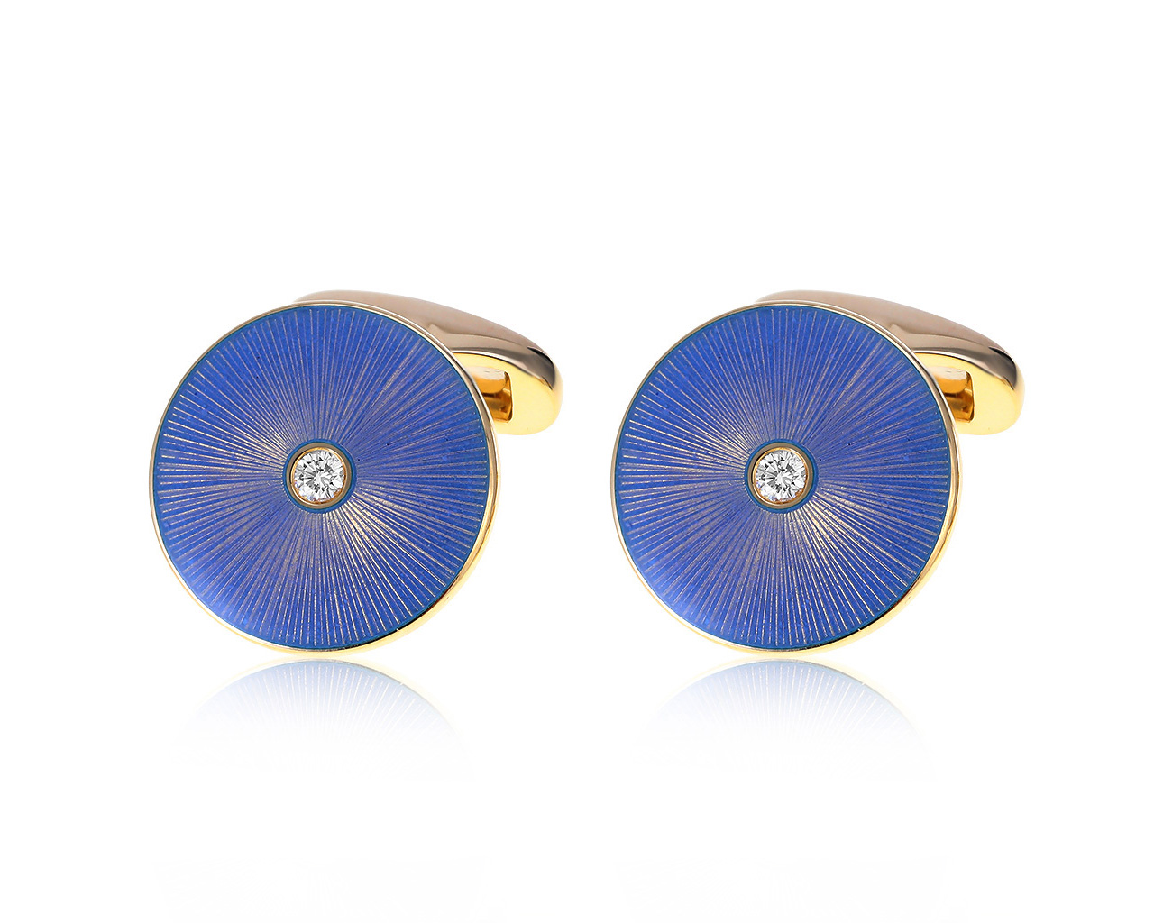 Оригинальные золотые запонки с бриллиантами 0.15ct Faberge 100121/2