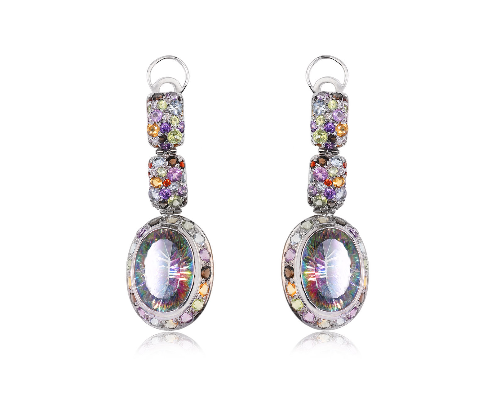 Золотые серьги с цветными камнями 28.04ct 130721/КМ19