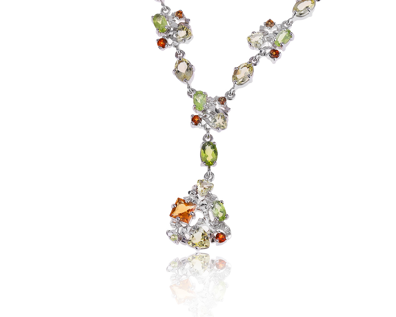 Женственное золотое колье с хризолитами 6.75ct 170720/7