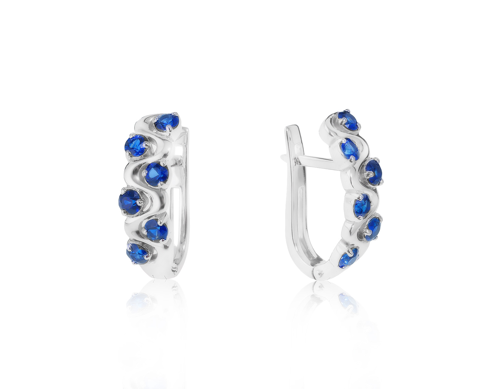 Прелестные золотые серьги с сапфирами 1.44ct 210522/5