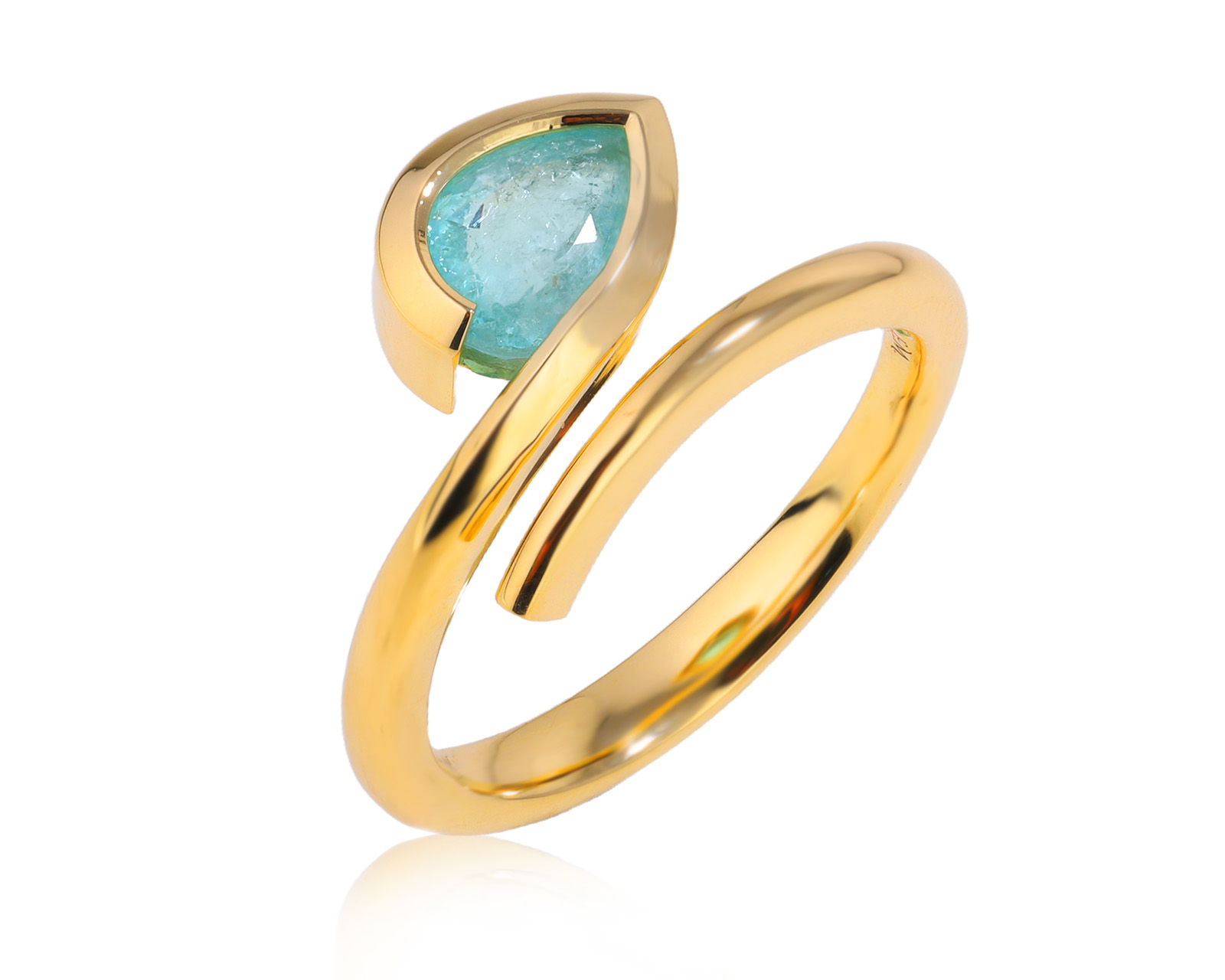 Золотое кольцо с турмалином параиба Мозамбик 1.25ct Evgeny Matveev 180625/Б180