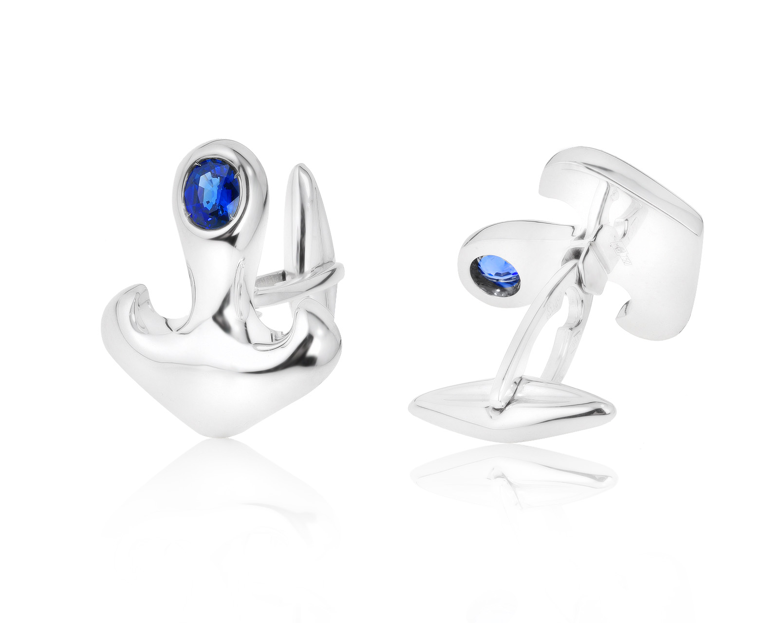 Оригинальные золотые запонки с сапфирами 0.94ct Leo Pizzo 220921/2
