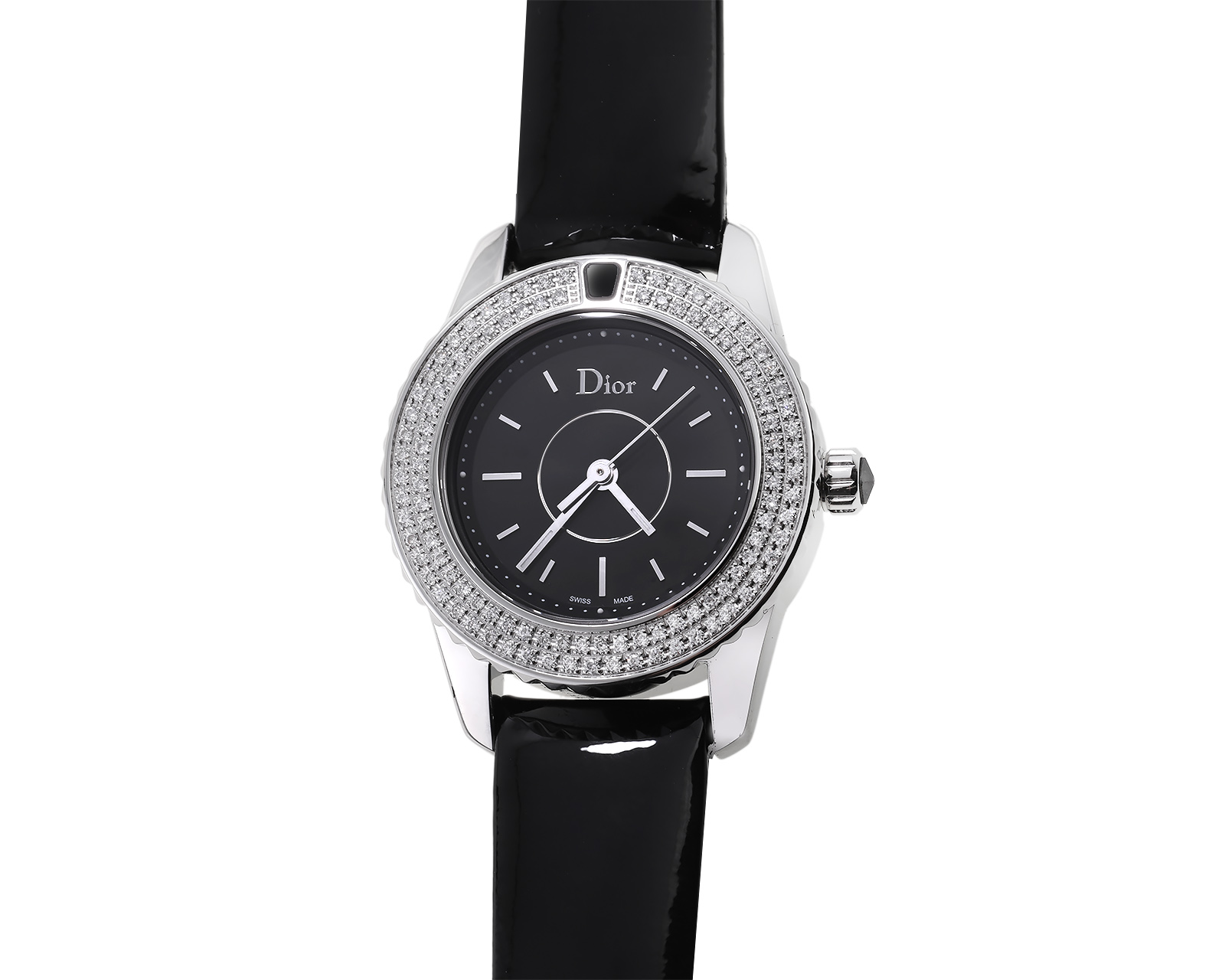Оригинальные стальные часы с бриллиантами 0.44ct Dior Christal 310324/19