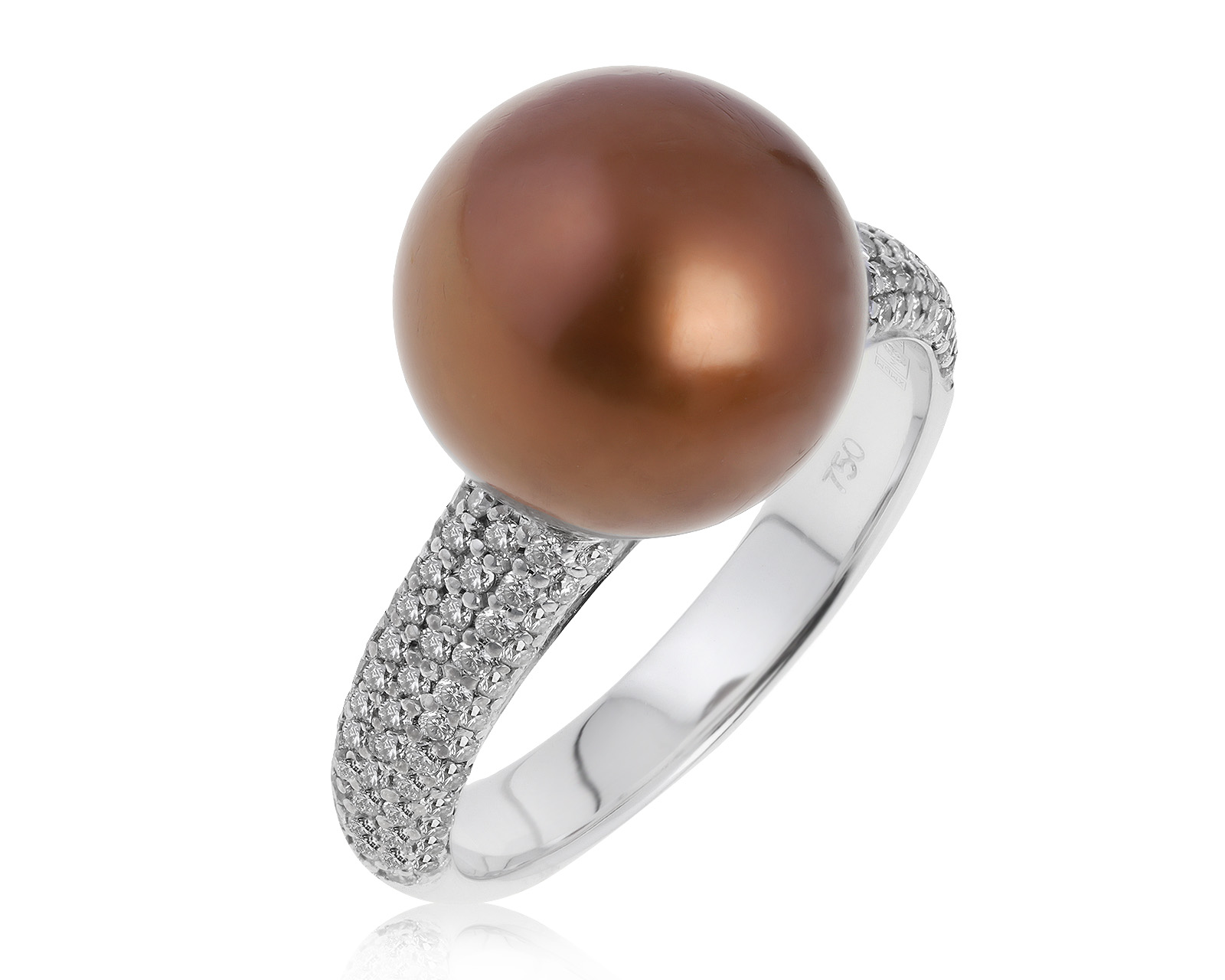 Великолепное золотое кольцо с жемчугом 11.70 мм 190320/КМ8