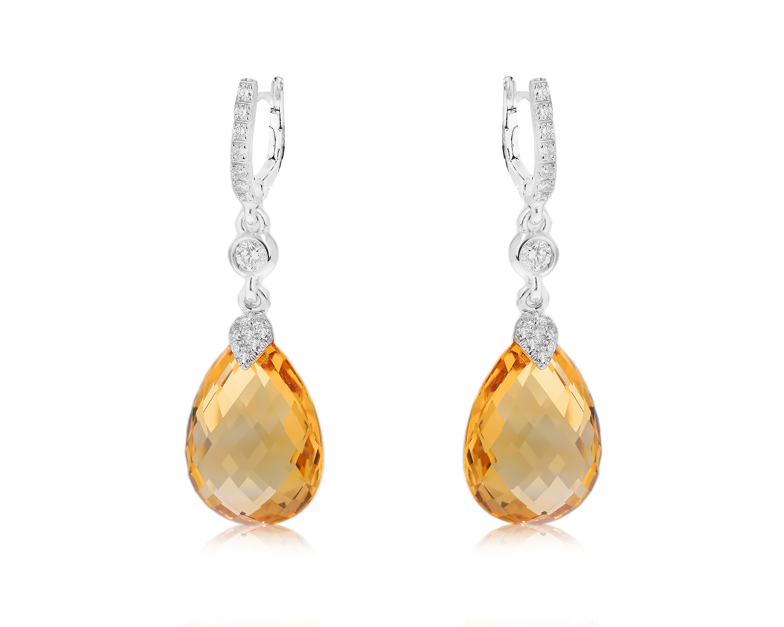 Оригинальные золотые серьги с цитринами 24.00ct Crivelli 221123/1