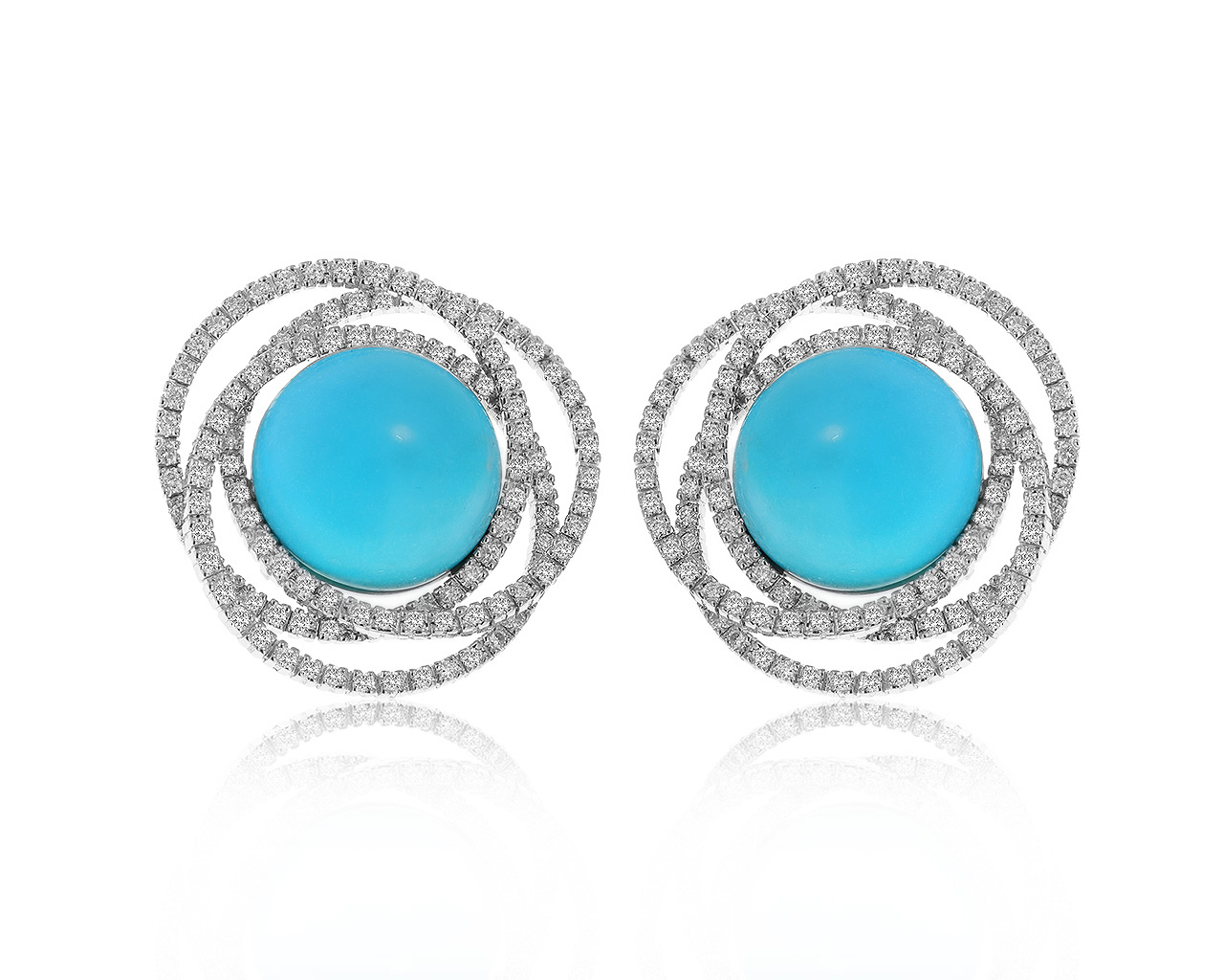 Женственные золотые серьги с бирюзой 21.12ct 120421/9