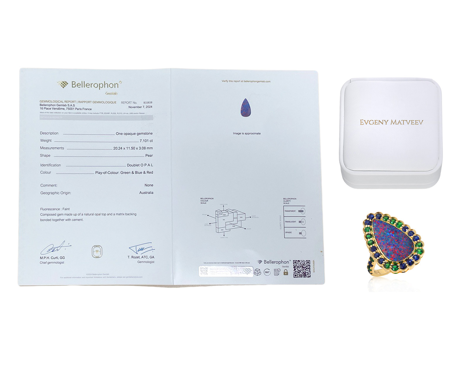 Золотое кольцо с опалом Австралия 7.10ct Evgeny Matveev