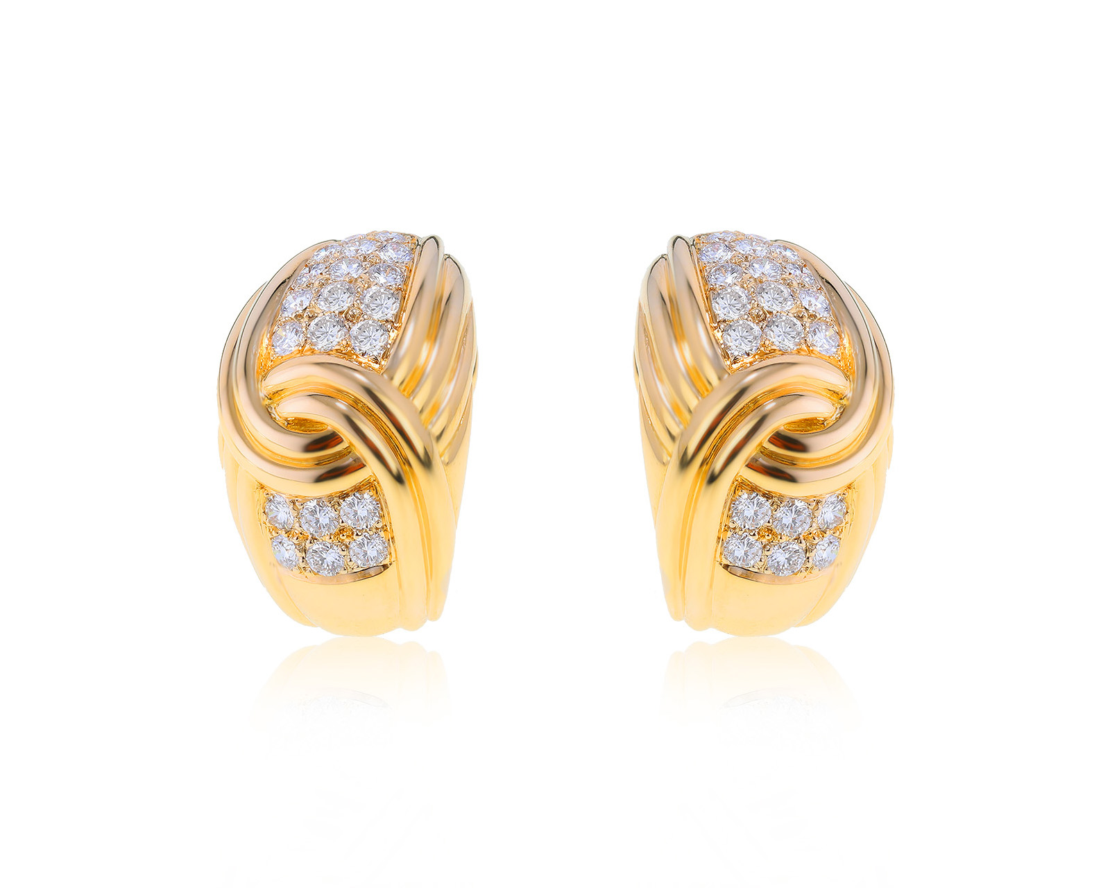 Оригинальные золотые серьги с бриллиантами 2.45ct Van Cleef & Arpels 071121/КМ5