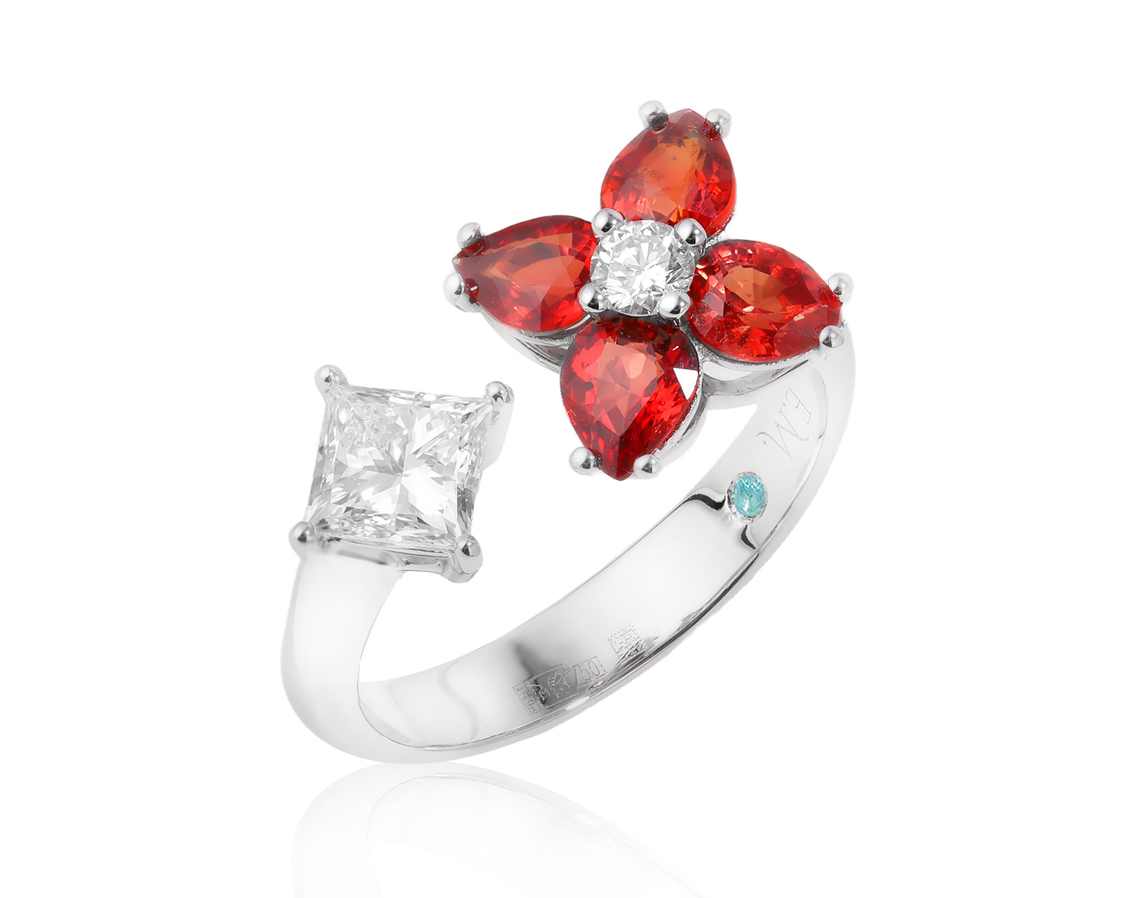 Золотое кольцо с бриллиантами 0.81ct и сапфирами 1.74ct Evgeny Matveev 050525/Б148