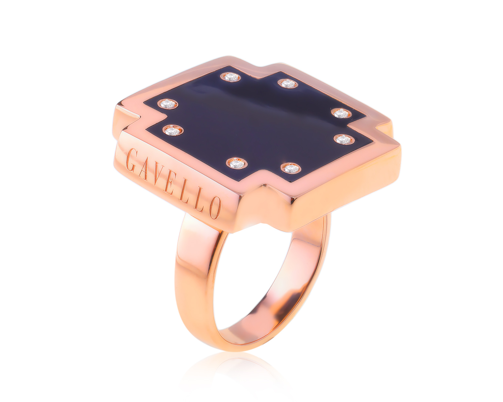 Оригинальное золотое кольцо с эмалью Gavello