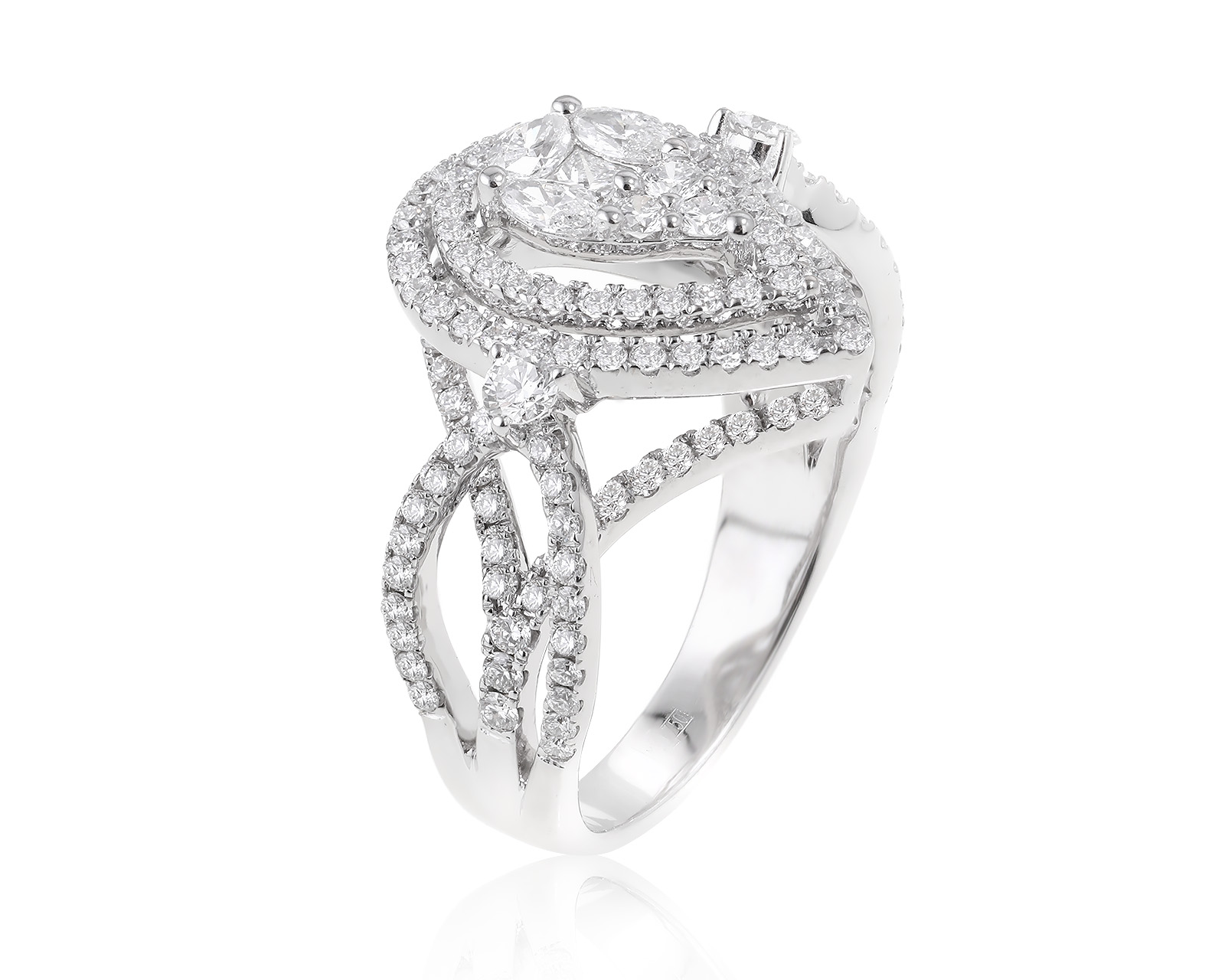 Оригинальное золотое кольцо с бриллиантами 1.83ct Yanush