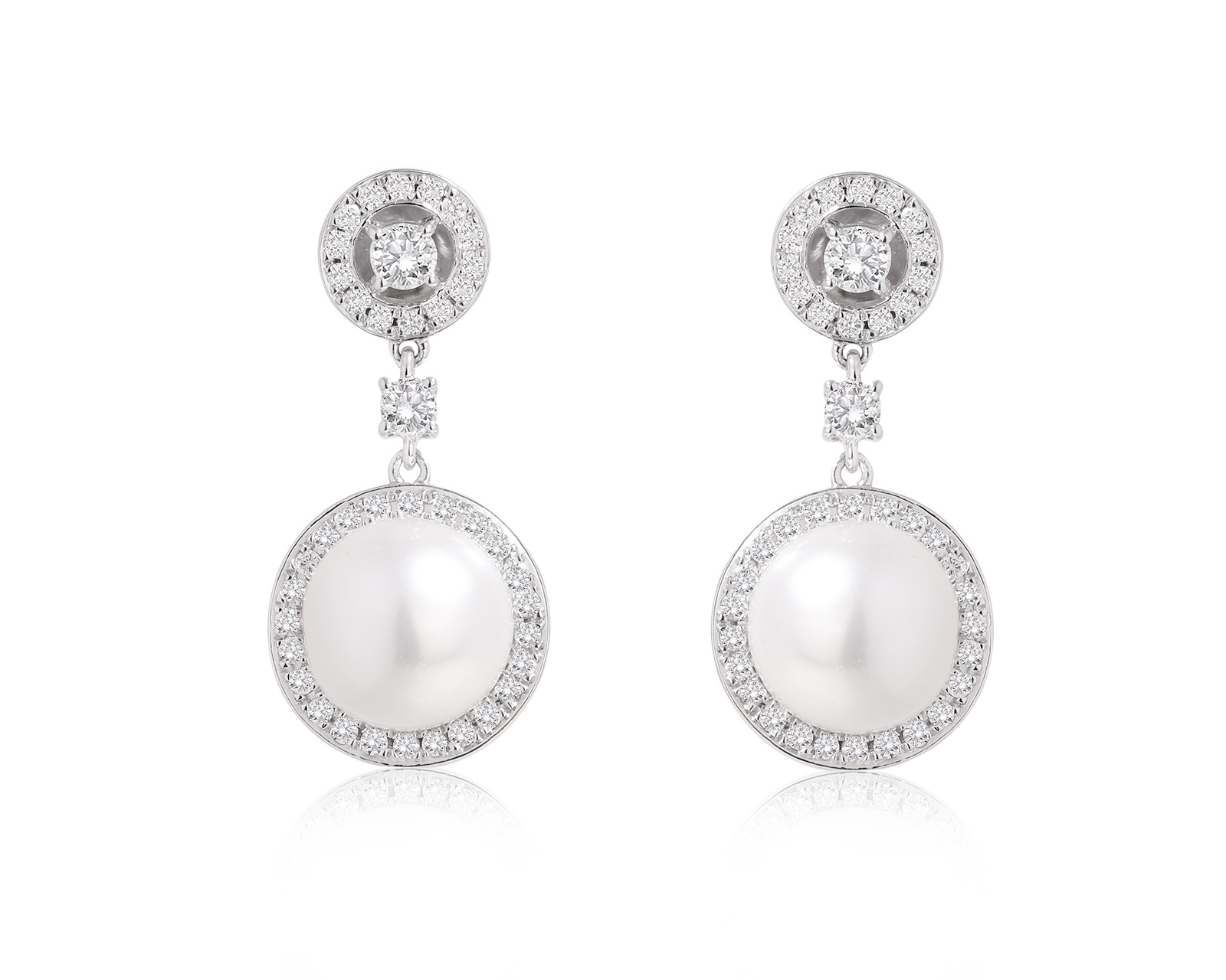 Оригинальные золотые серьги с жемчугом 10.50 мм Schoeffel Diva