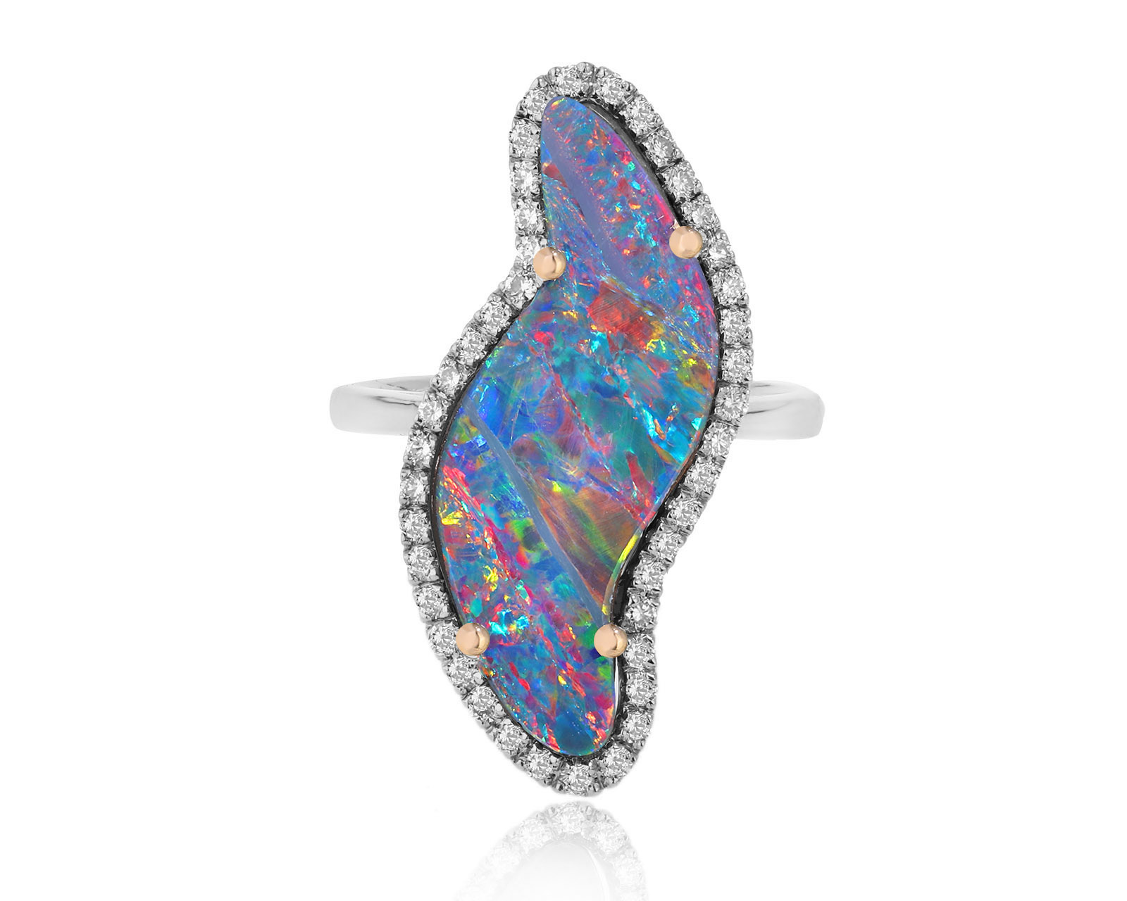 Золотое кольцо с опалом Австралия 4.71ct Evgeny Matveev