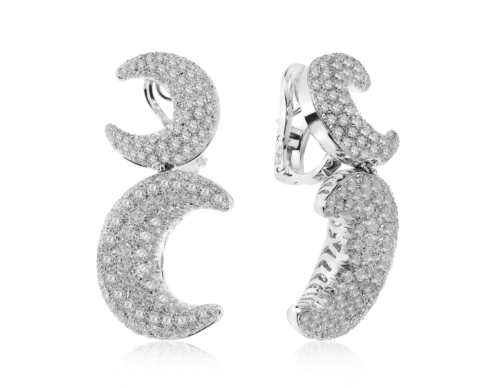 Оригинальные золотые серьги с бриллиантами 8.45ct Maskada