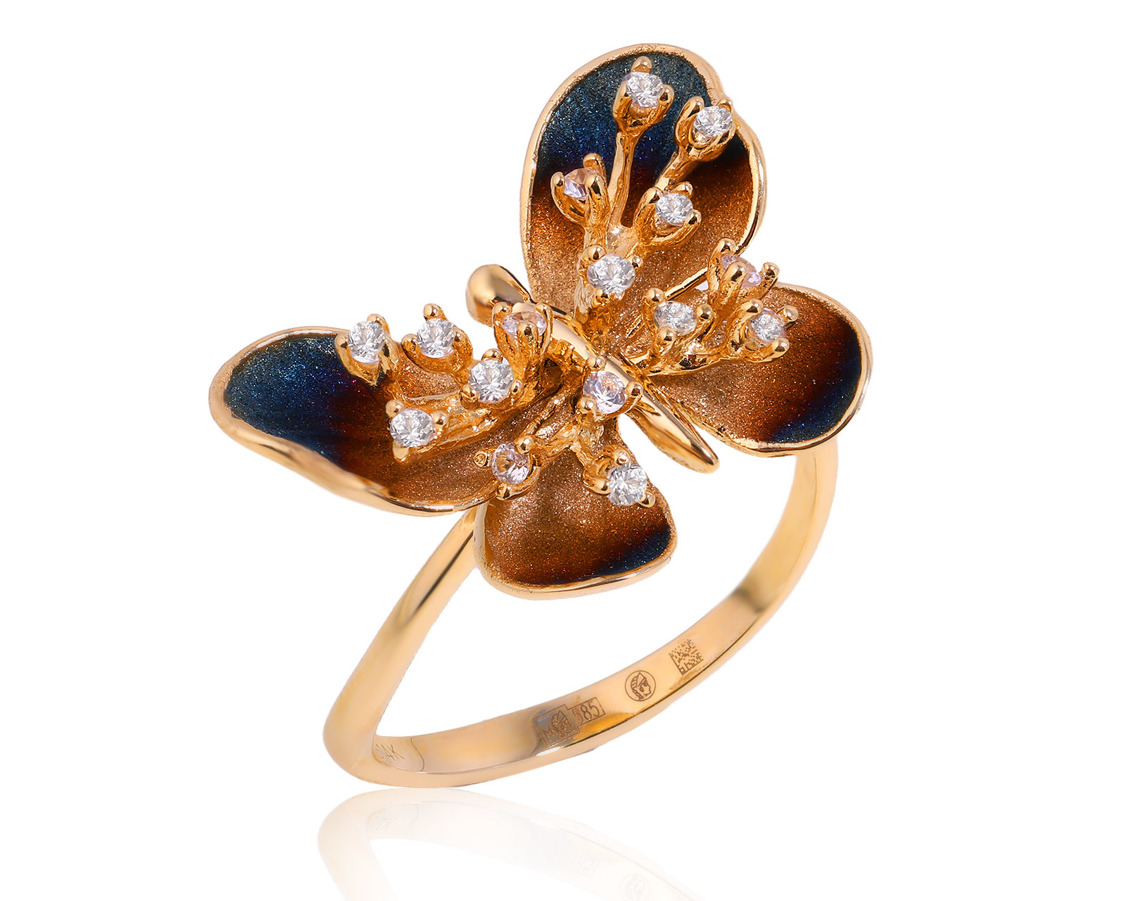 Оригинальное золотое кольцо Roberto Bravo Global Warming 080825/19