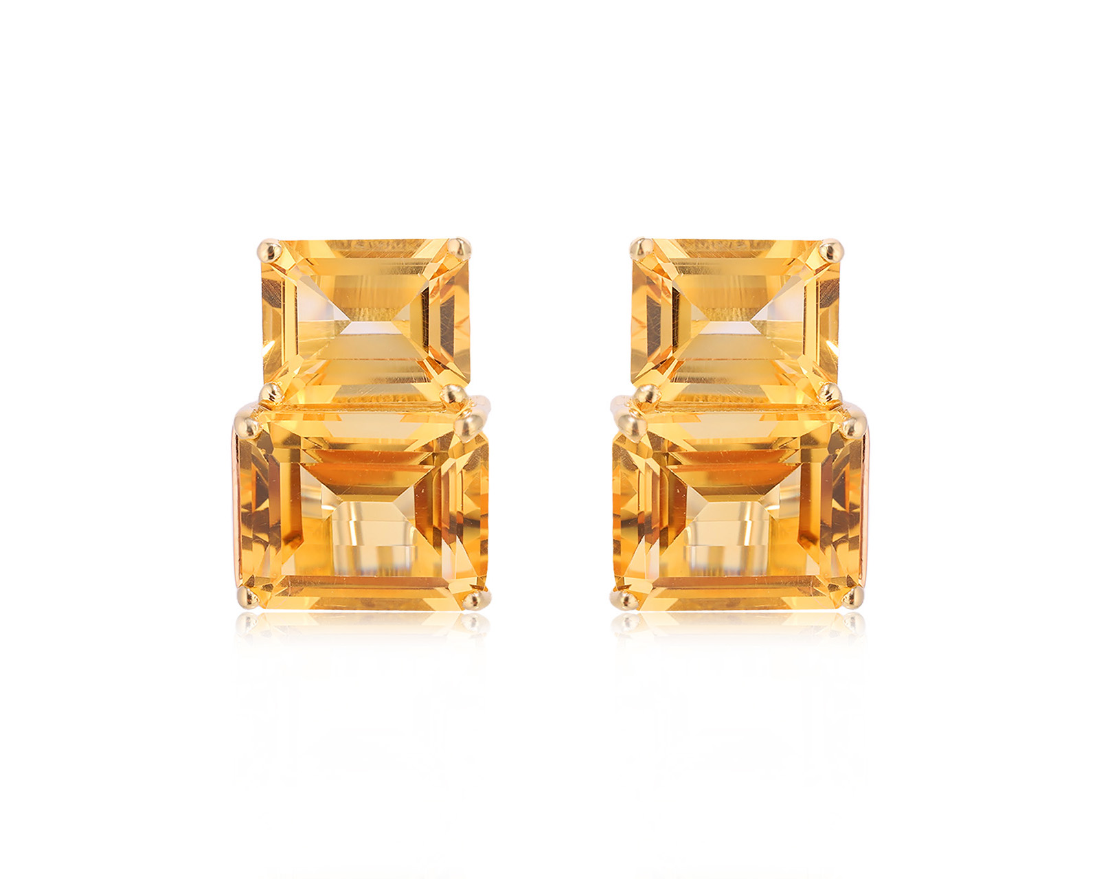 Оригинальные золотые серьги с цитринами 16.30ct Damiani 190825/3