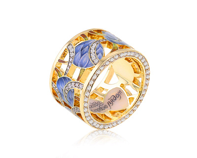 Оригинальное золотое кольцо с бриллиантами 1.24ct Ilgiz F 170324/7